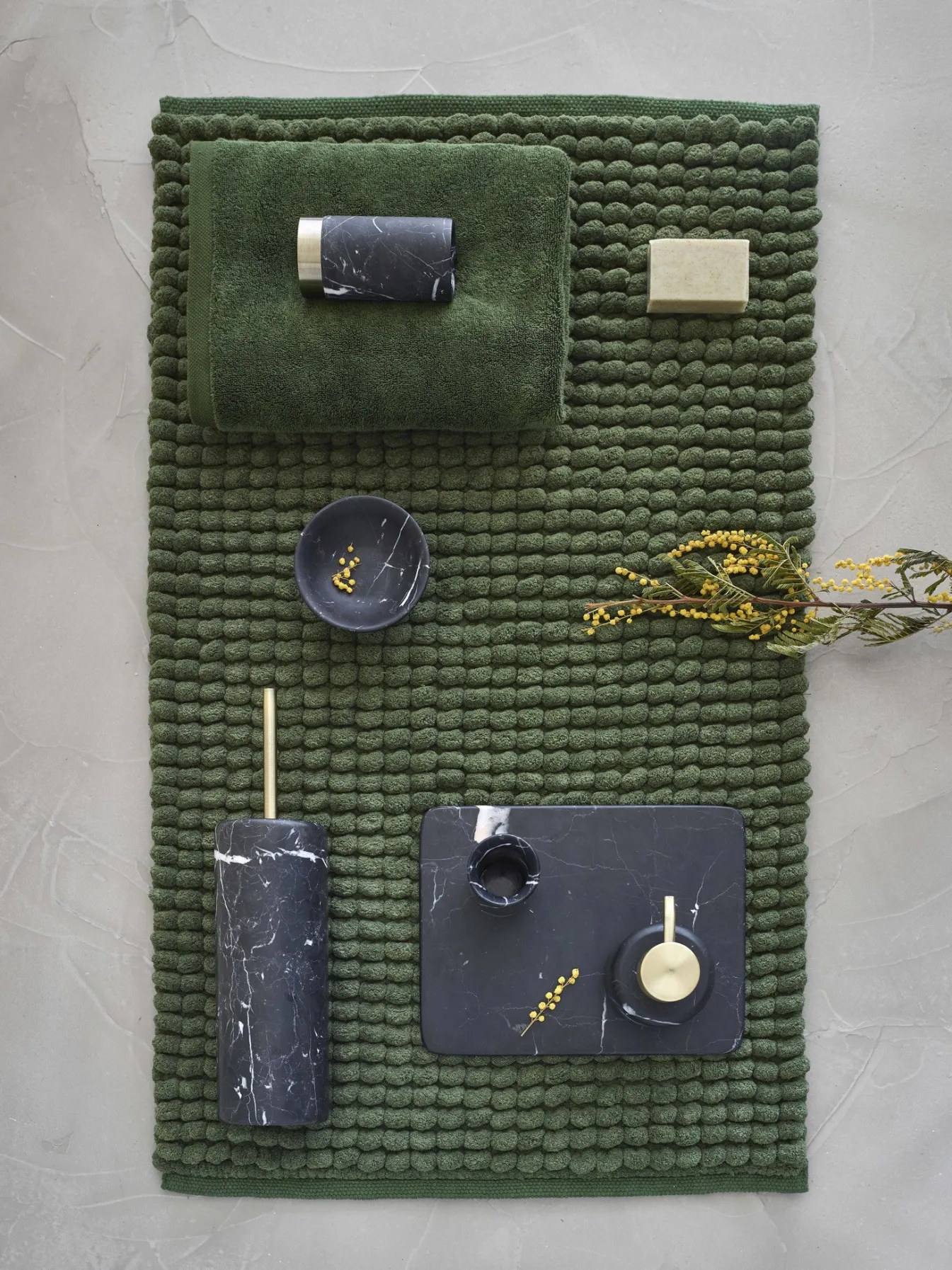 Shop Bath & Living Aquanova Bath mat AXEL color Moss (AXEBM-125)