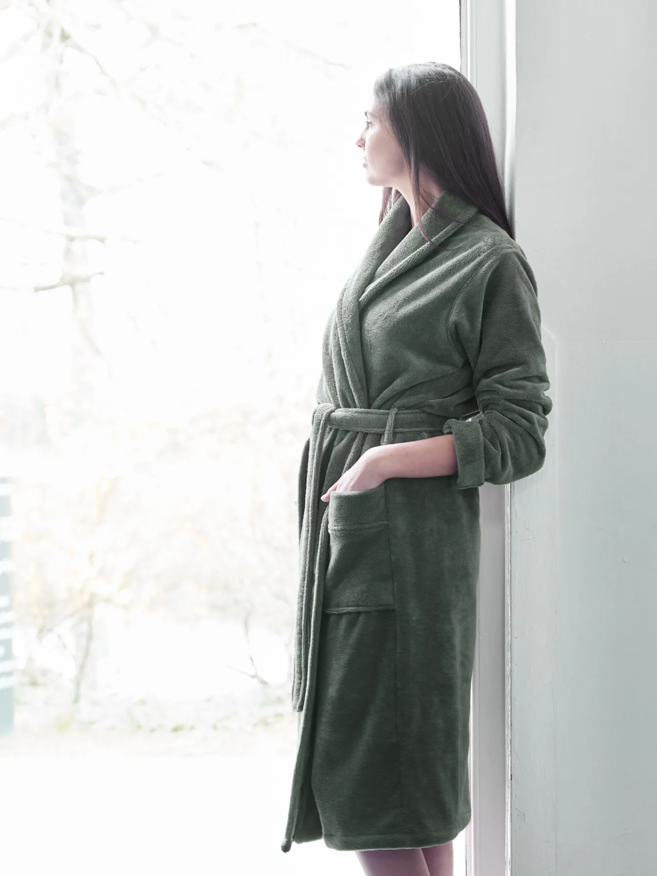 Sale Bath & Living Aquanova Bathrobe EINAR color Forest-269 (green)