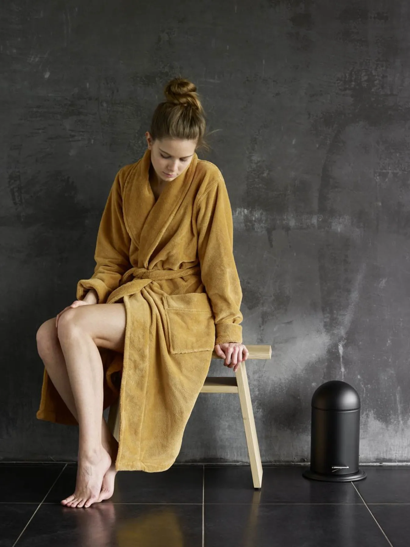 Fashion Bath & Living Aquanova Bathrobe EINAR color Ochre-443 (yellow / ocher)