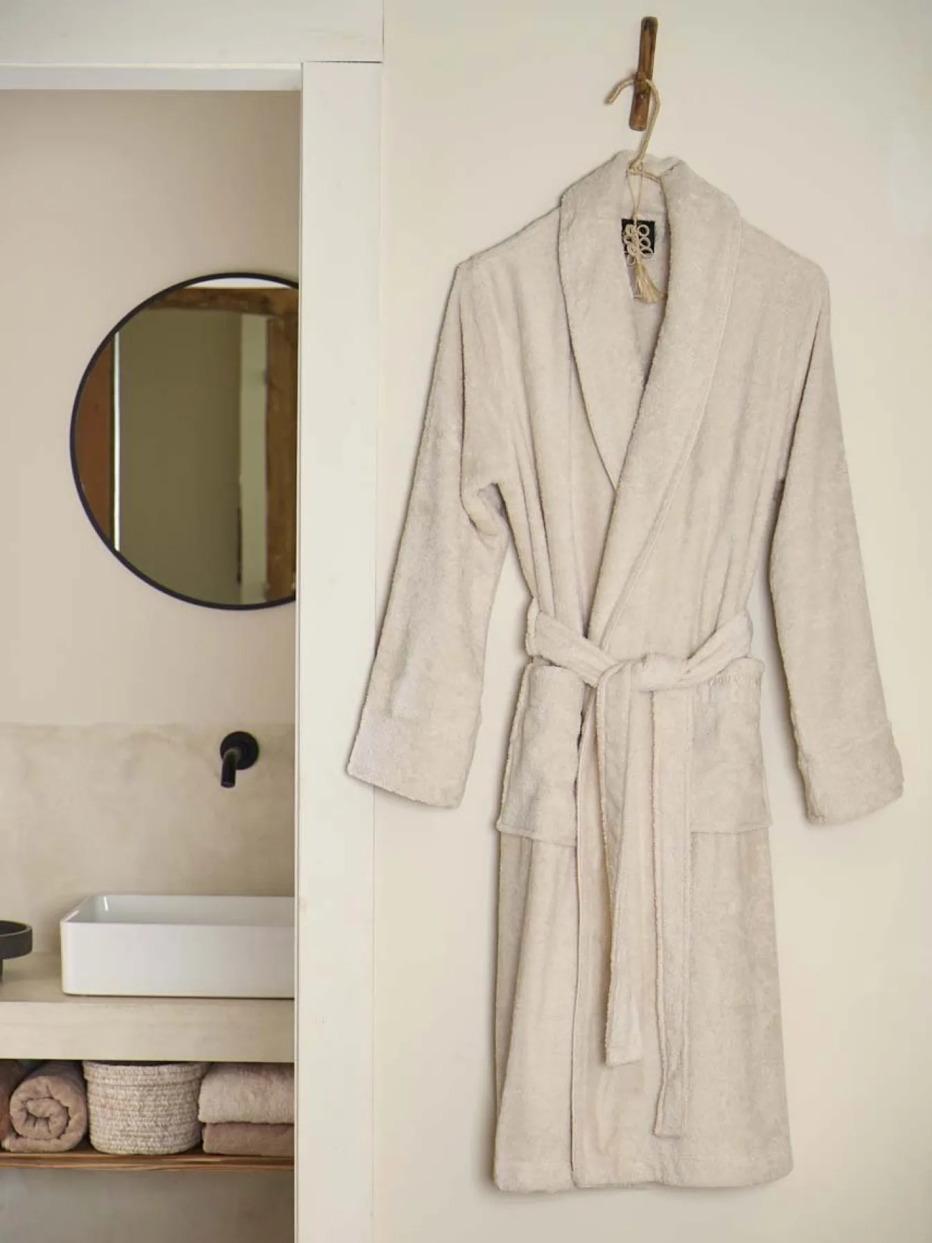 New Bath & Living Aquanova Bathrobe LONDON color (beige) Birch-806