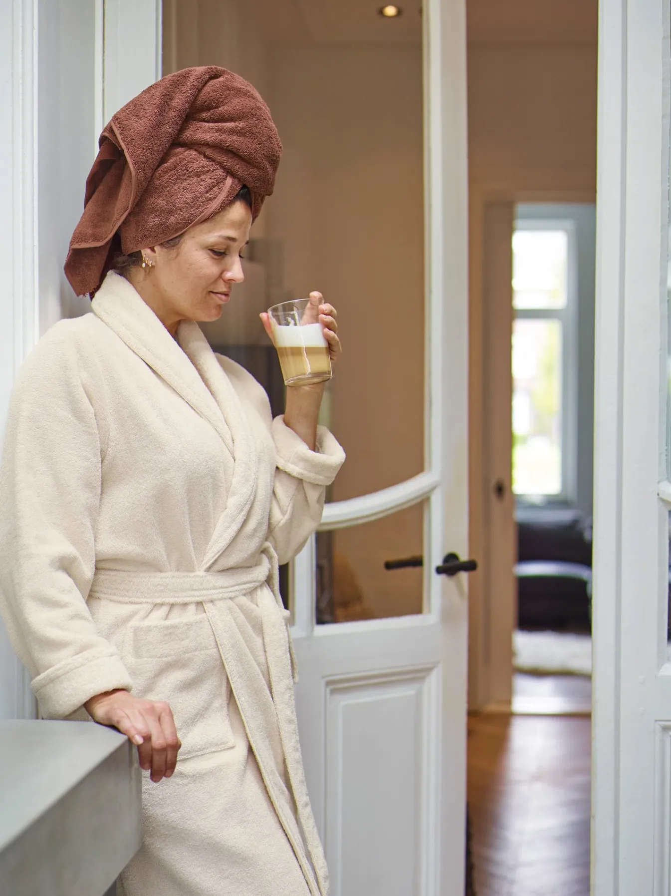 New Bath & Living Aquanova Bathrobe LONDON color (green) Thyme-293