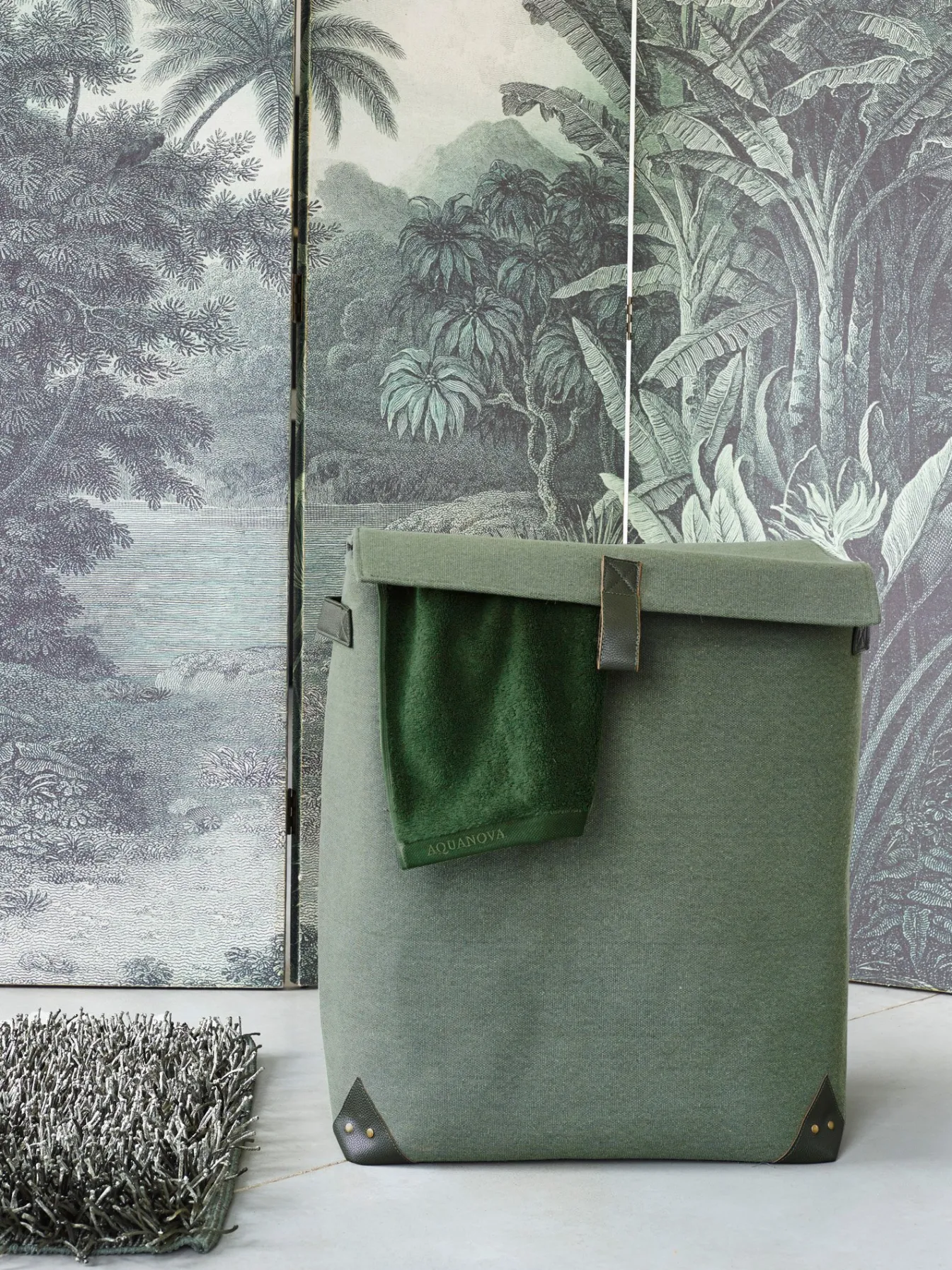 Cheap Bath & Living Aquanova Laundry basket ARIAN color Sage Green (ARILAL-582)
