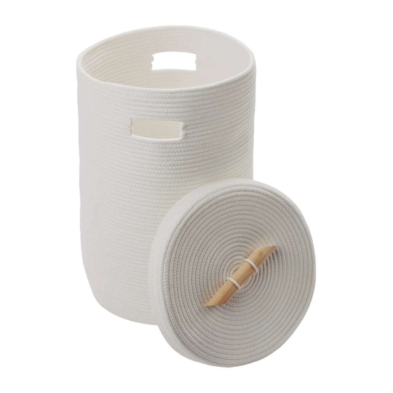 Sale Bath & Living Aquanova Laundry basket OTIS color (ivory / white) Ivory-10