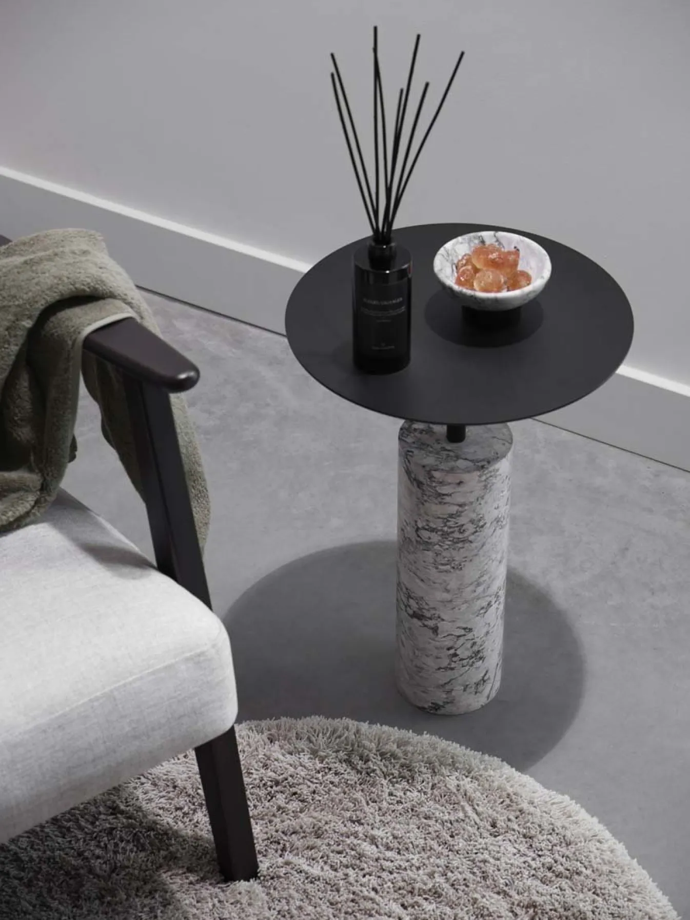 Fashion Bath & Living Aquanova Side table NERO color Alba (gray) Alba-195