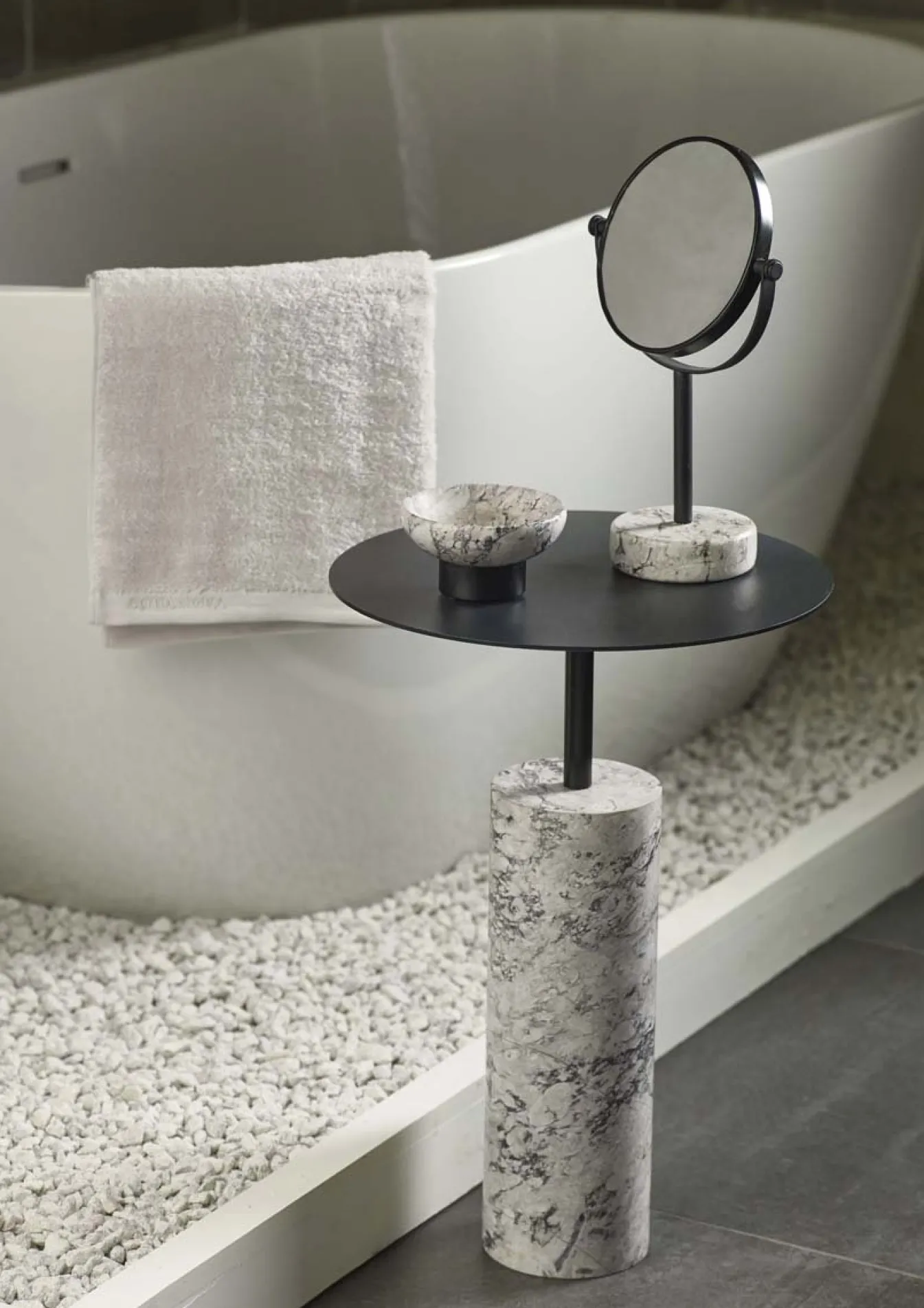 Fashion Bath & Living Aquanova Side table NERO color Alba (gray) Alba-195