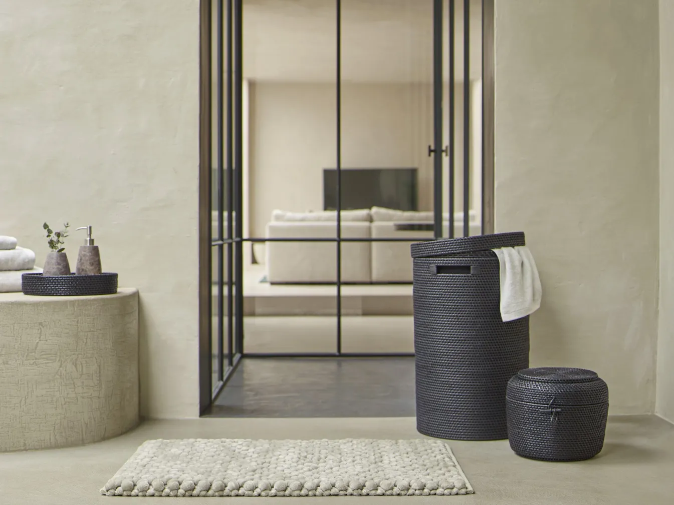 Store Bath & Living Aquanova Storage basket CINO color Black (black) Black-09