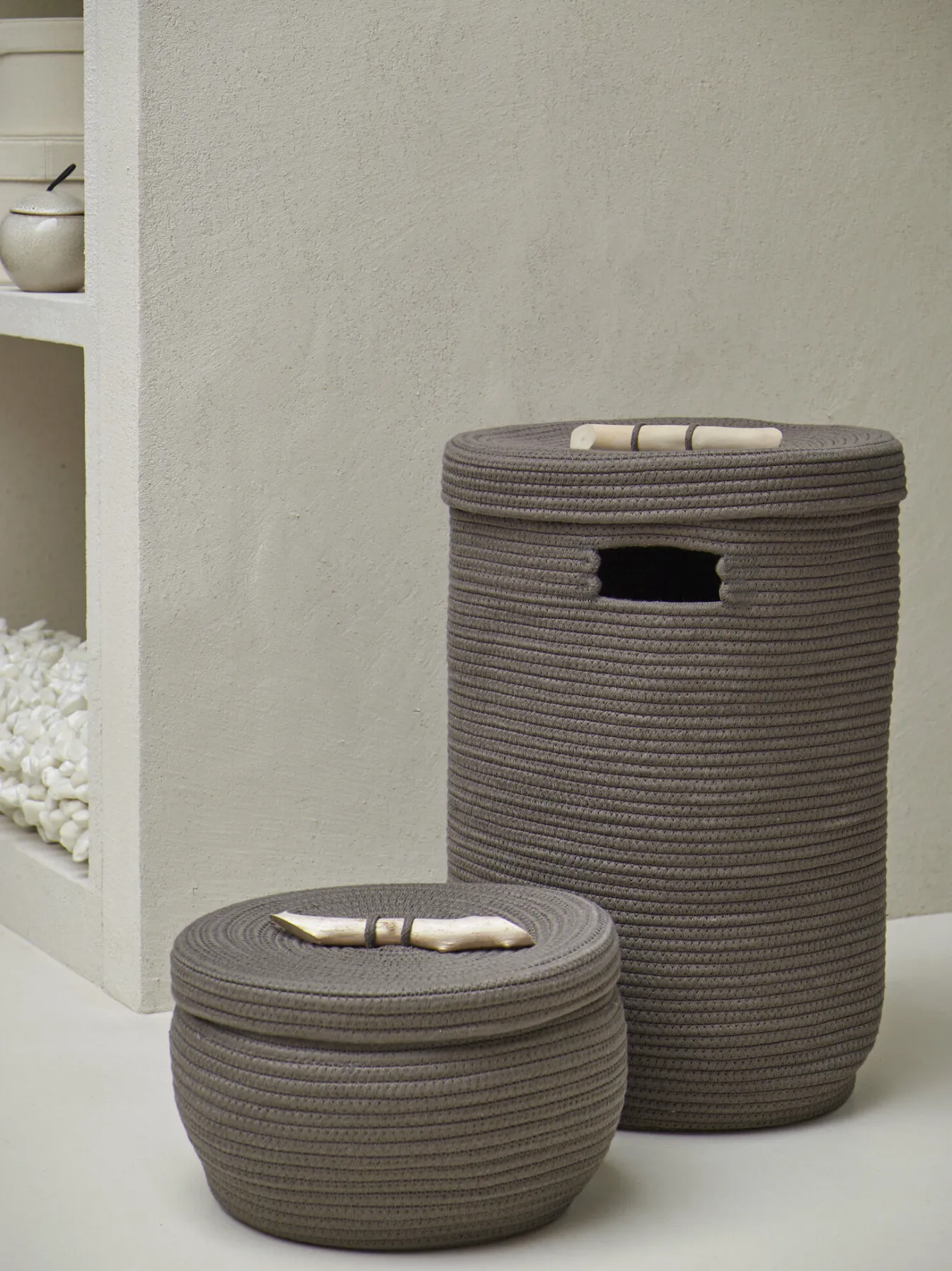 Flash Sale Bath & Living Aquanova Storage basket OTIS color (gray / gray-brown) Ash-109