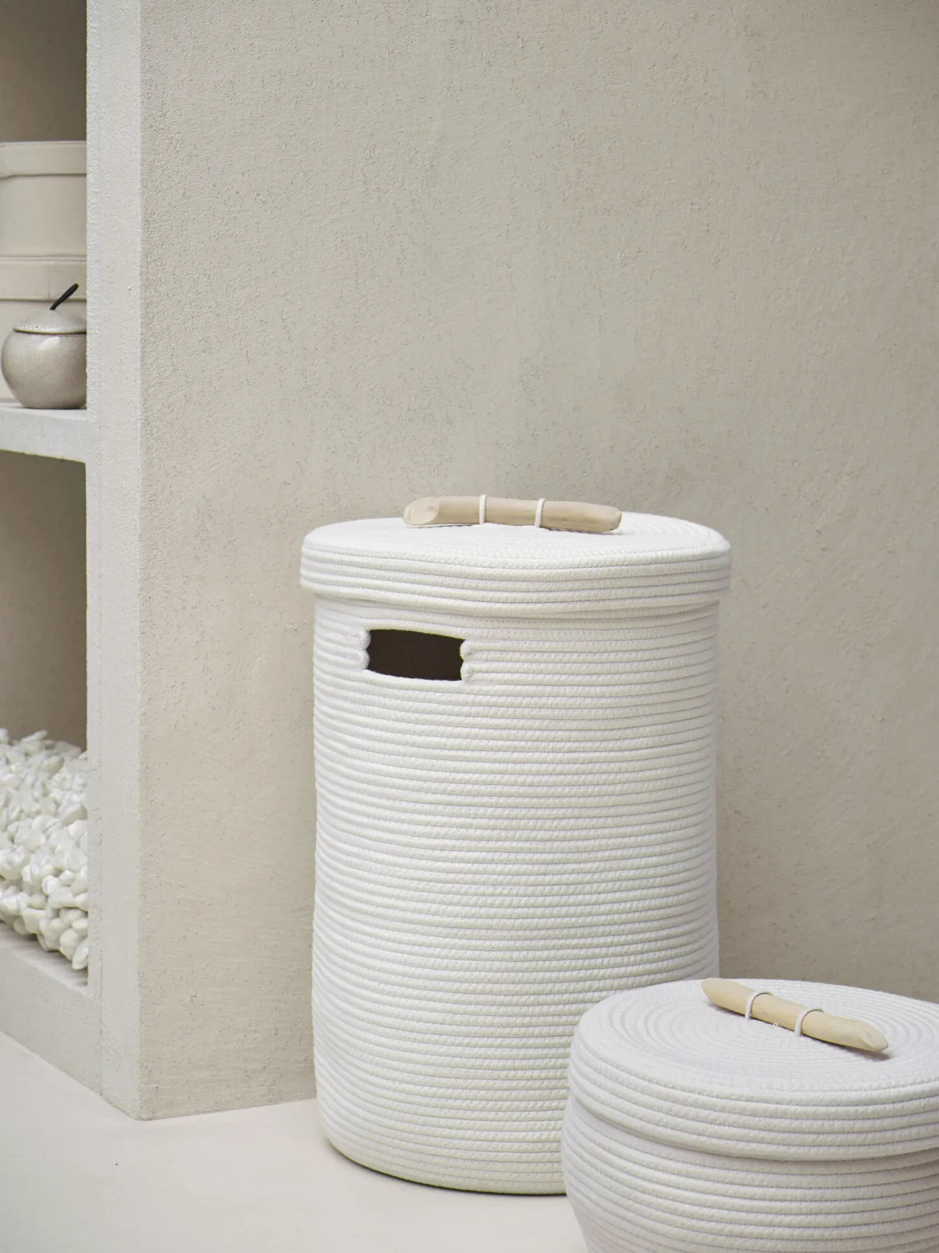 New Bath & Living Aquanova Storage basket OTIS color (ivory / white) Ivory-10