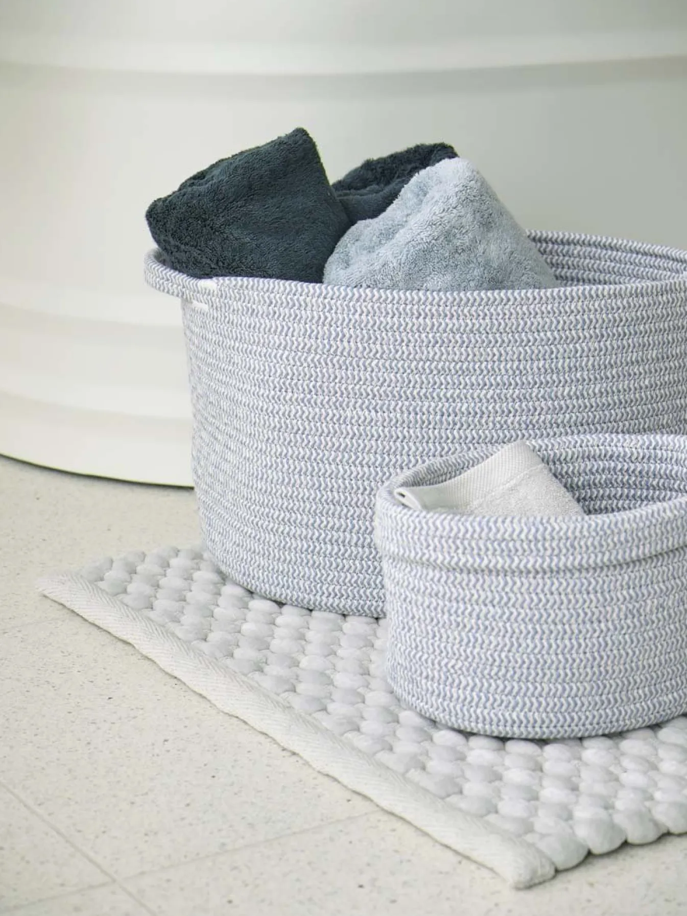 Cheap Bath & Living Aquanova Storage basket RENA color (Small) Ice-916
