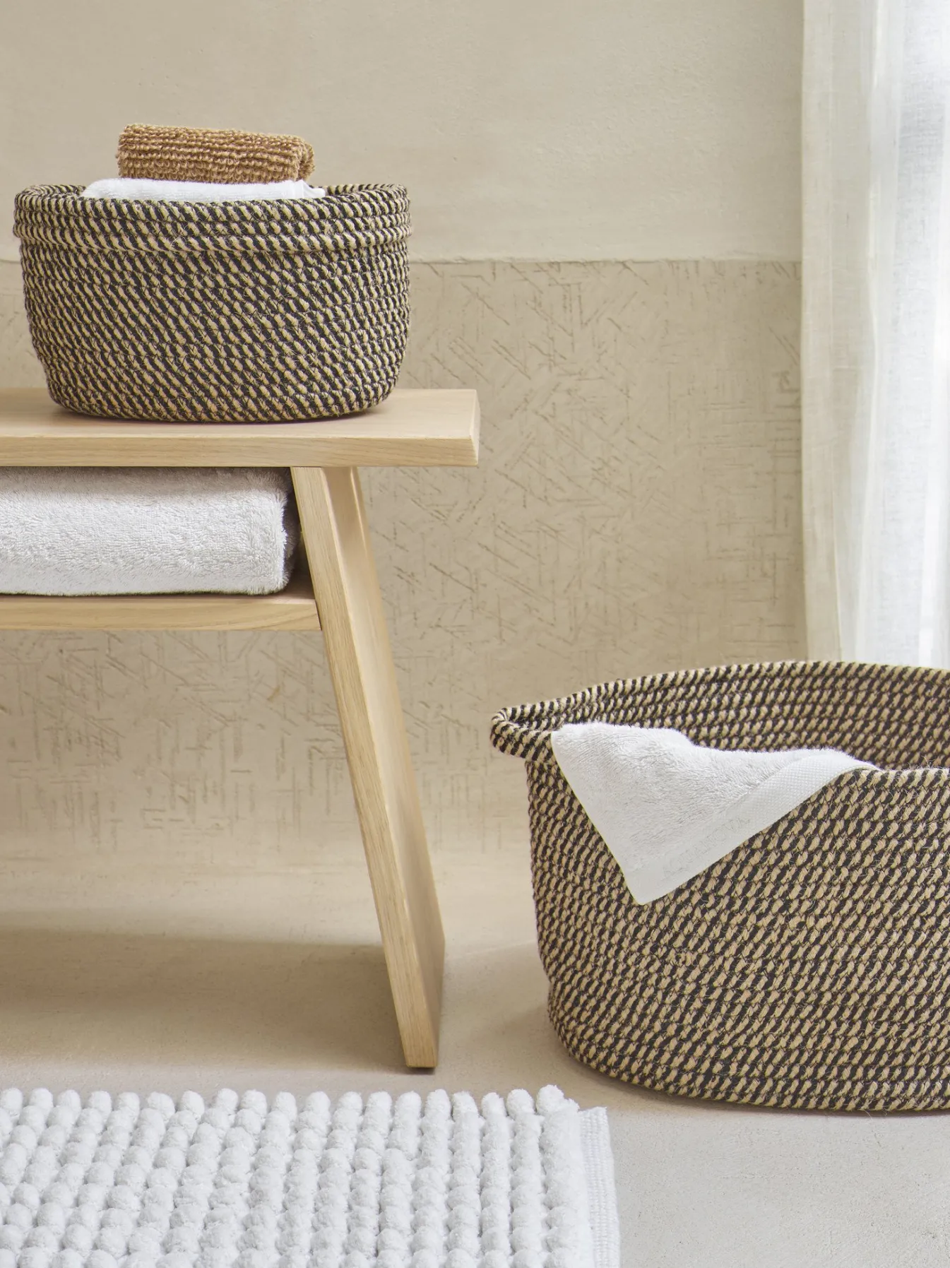 Fashion Bath & Living Aquanova Storage basket RENA color (Small) Linen-16