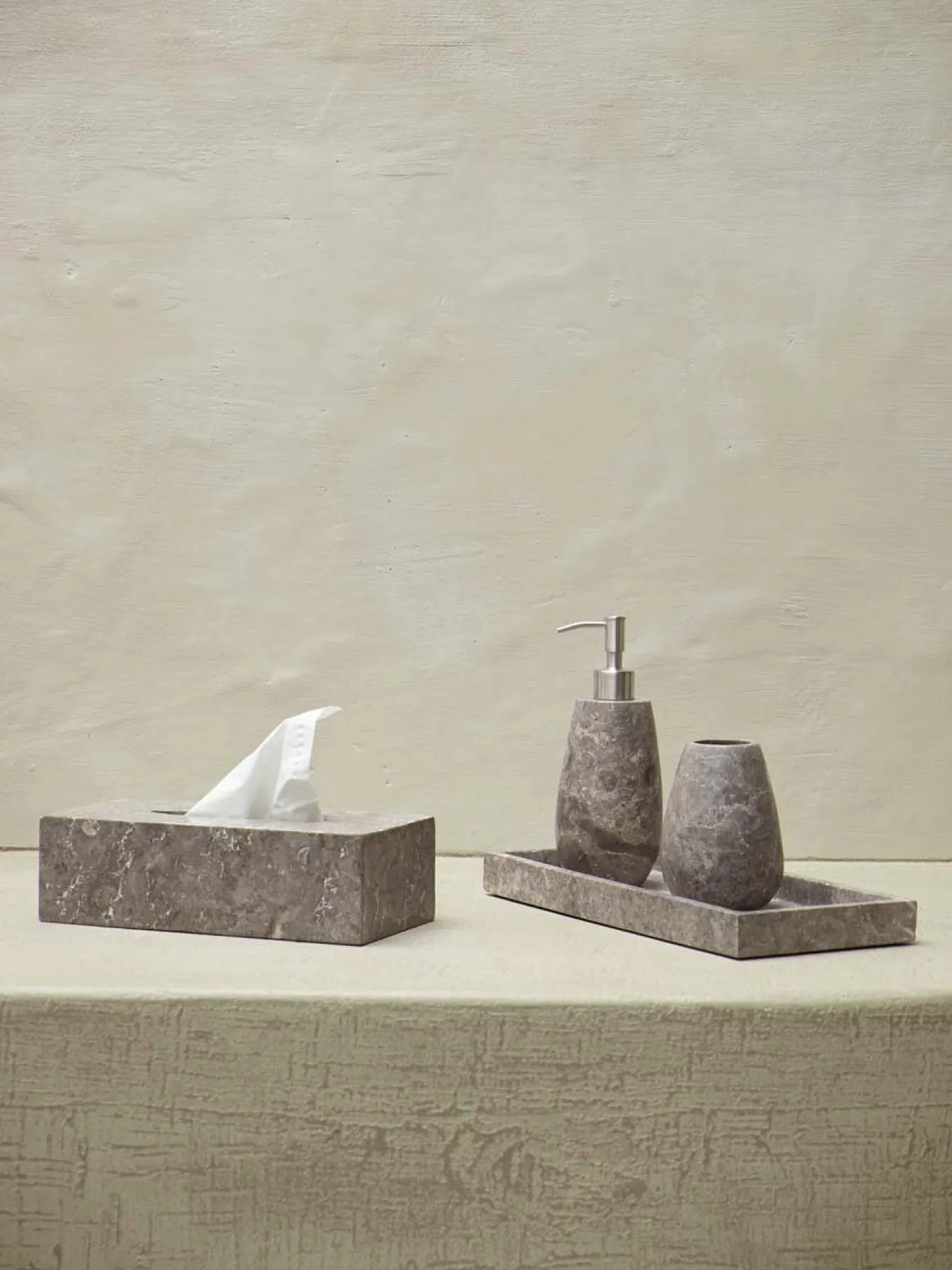 New Bath & Living Aquanova Tissue holder CONOR color Greige, (gray / beige) Greige-15