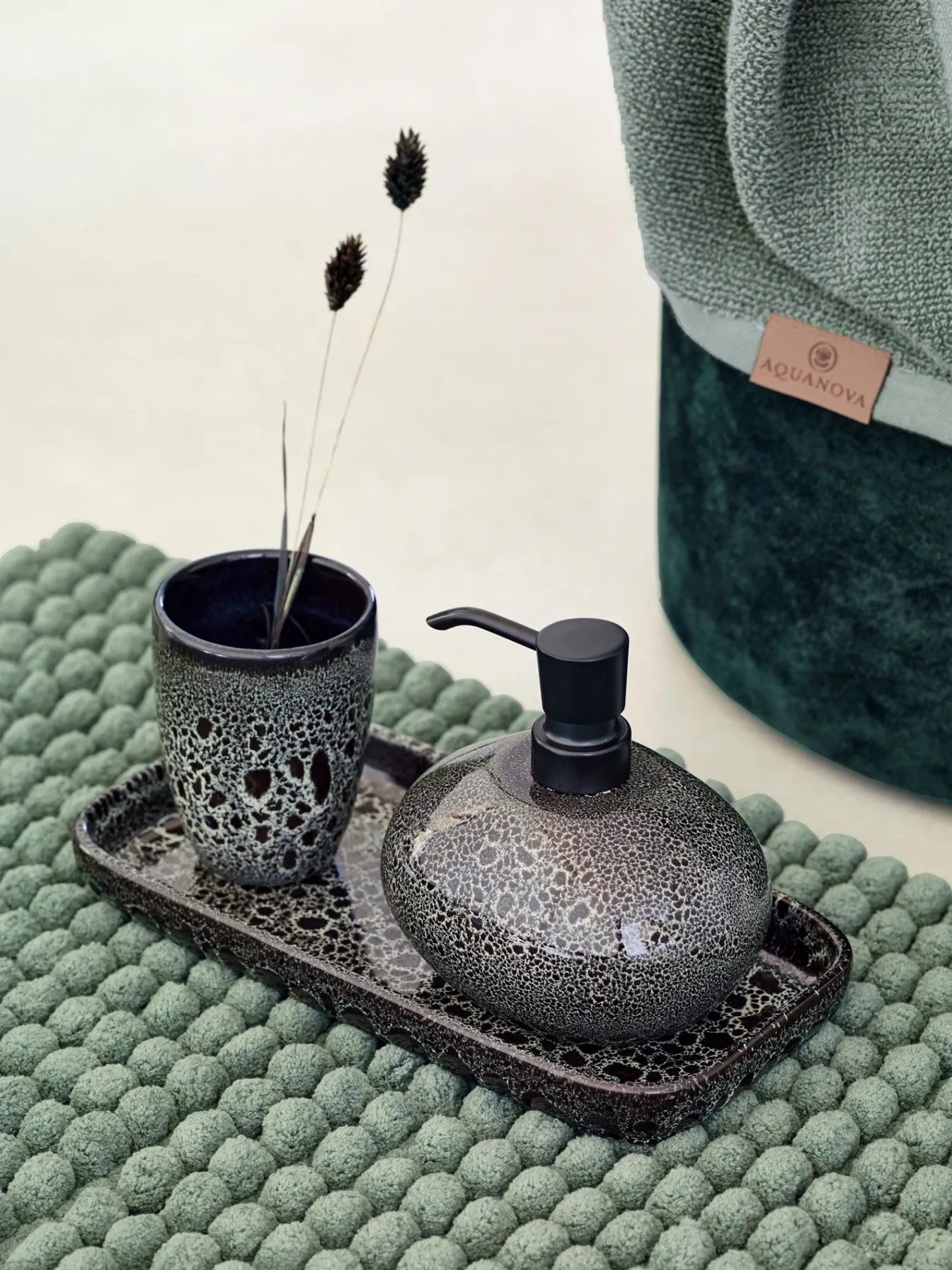 Best Sale Bath & Living Aquanova Toilet brush holder UGO color Olive Black-994 (black) OliveBlack-994