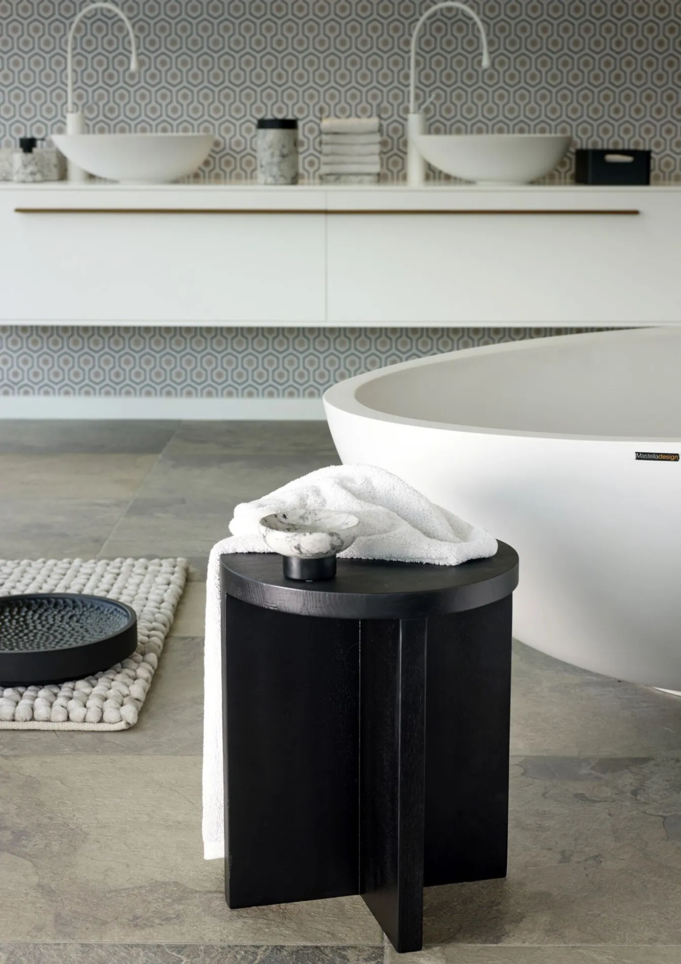 Online Bath & Living Aquanova Tray / Bowl BRYN color Black (black) height 7 cm Black-09