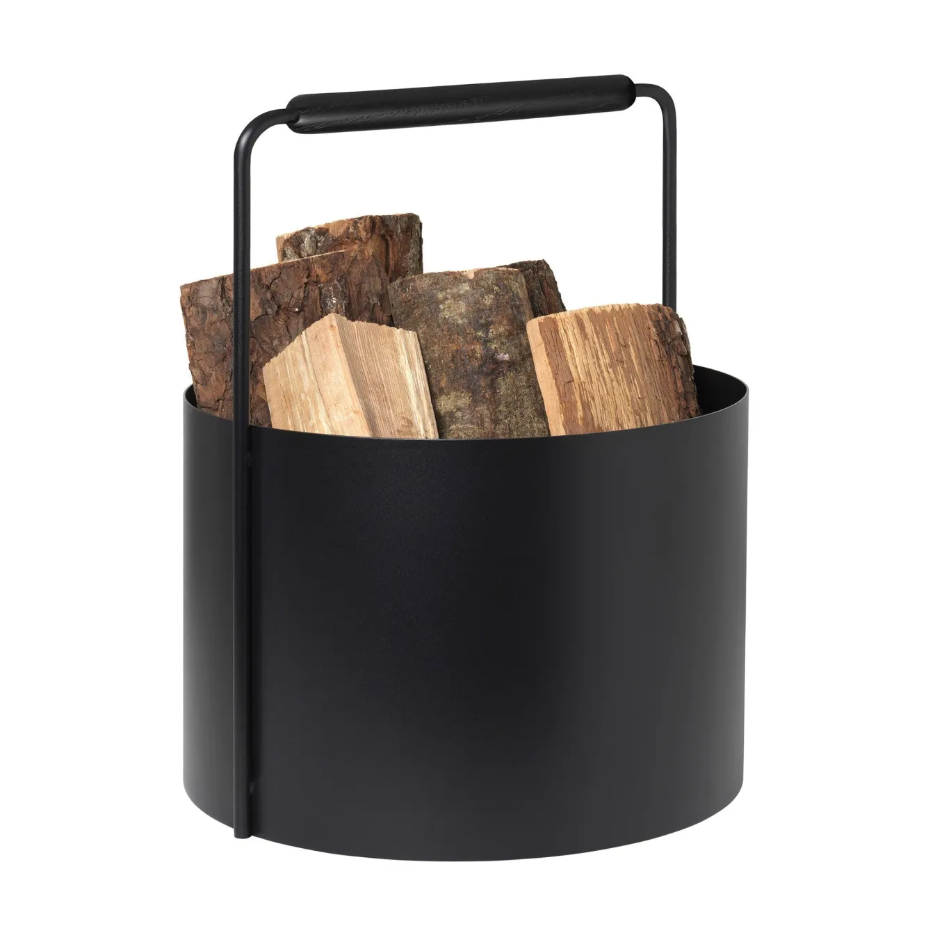 Store Bath & Living Blomus ASHI firewood basket medium ( oak) 66164 black