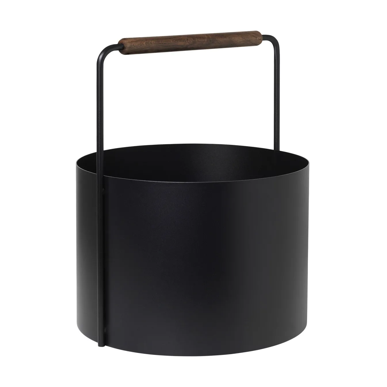 Store Bath & Living Blomus ASHI firewood basket medium (brown oak) 66165 black(brownhandle)