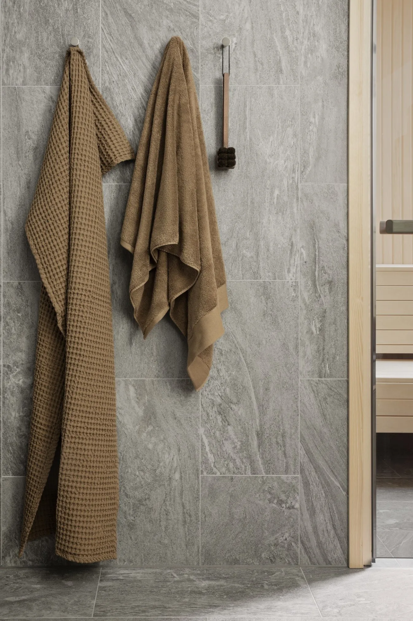 Outlet Bath & Living Blomus Bath towel CARO waffle pattern 70x140 cm color (66388) Tan