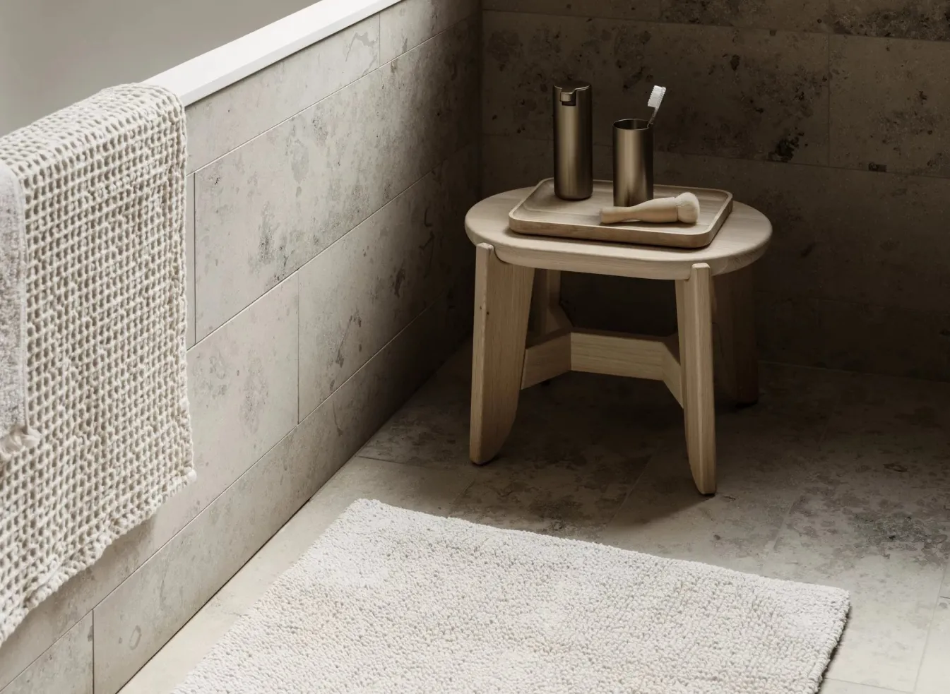 Hot Bath & Living Blomus Bath towel waffle pattern 70x140 cm CARO color , 400 gr/m² (68996) Moonbeam