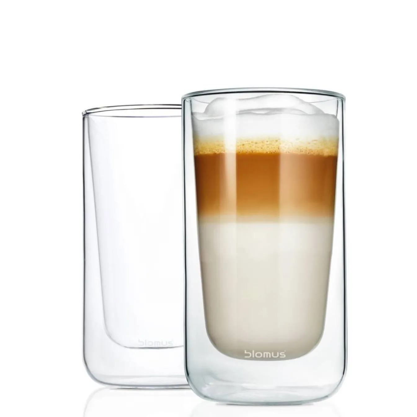 Outlet Bath & Living Blomus Double-walled glass NERO latte macchiato (set/2) 63655