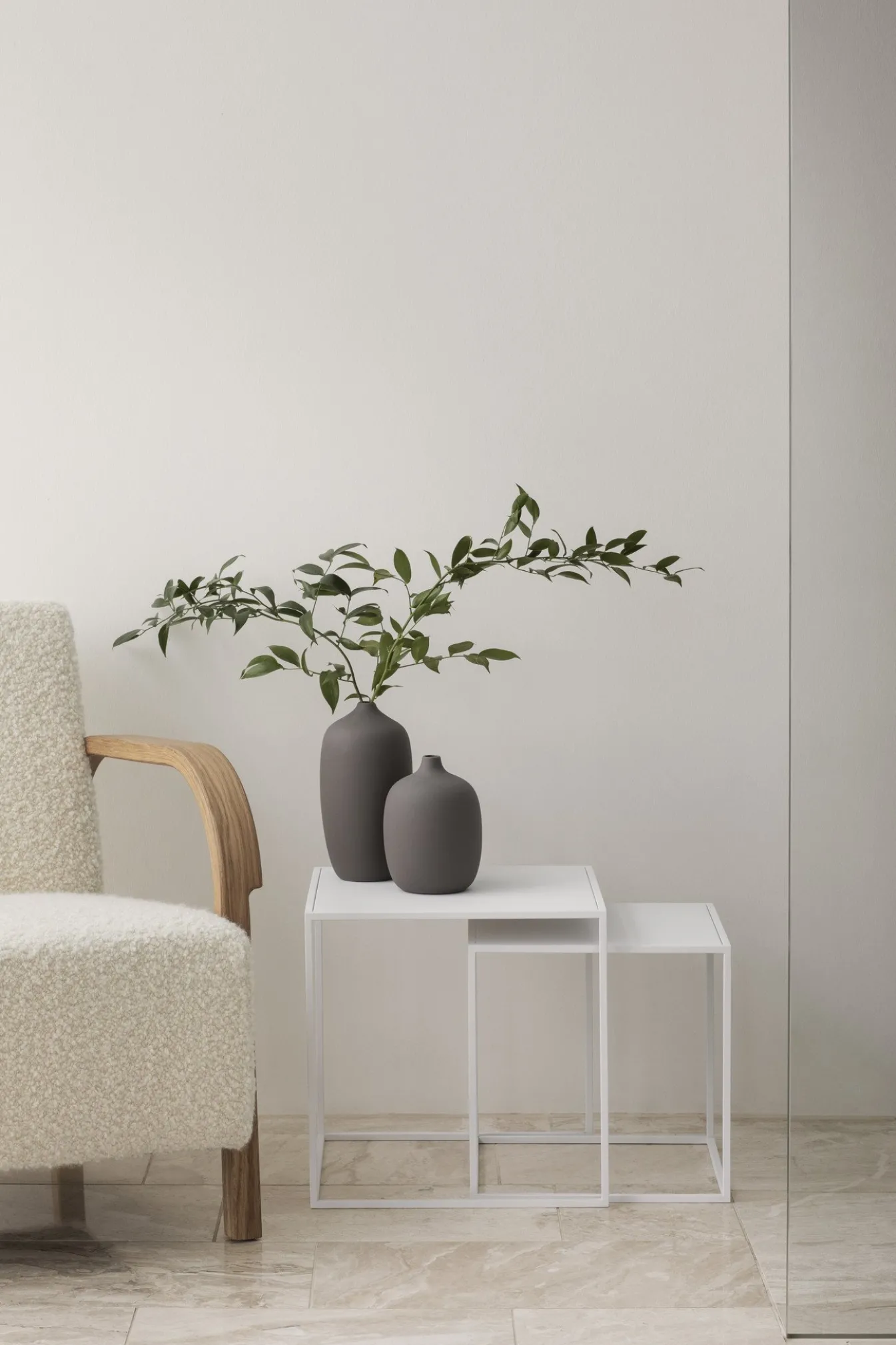 Best Bath & Living Blomus FERA set of 2 side tables color (66198) White