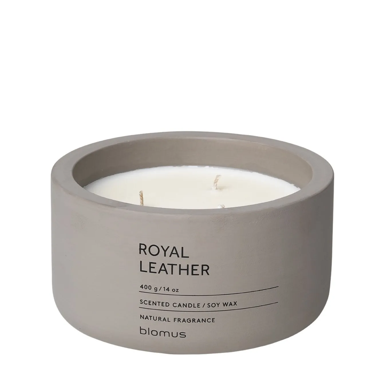 New Bath & Living Blomus FRAGA scented candle Royal Leather (400 grams) 65961 grey