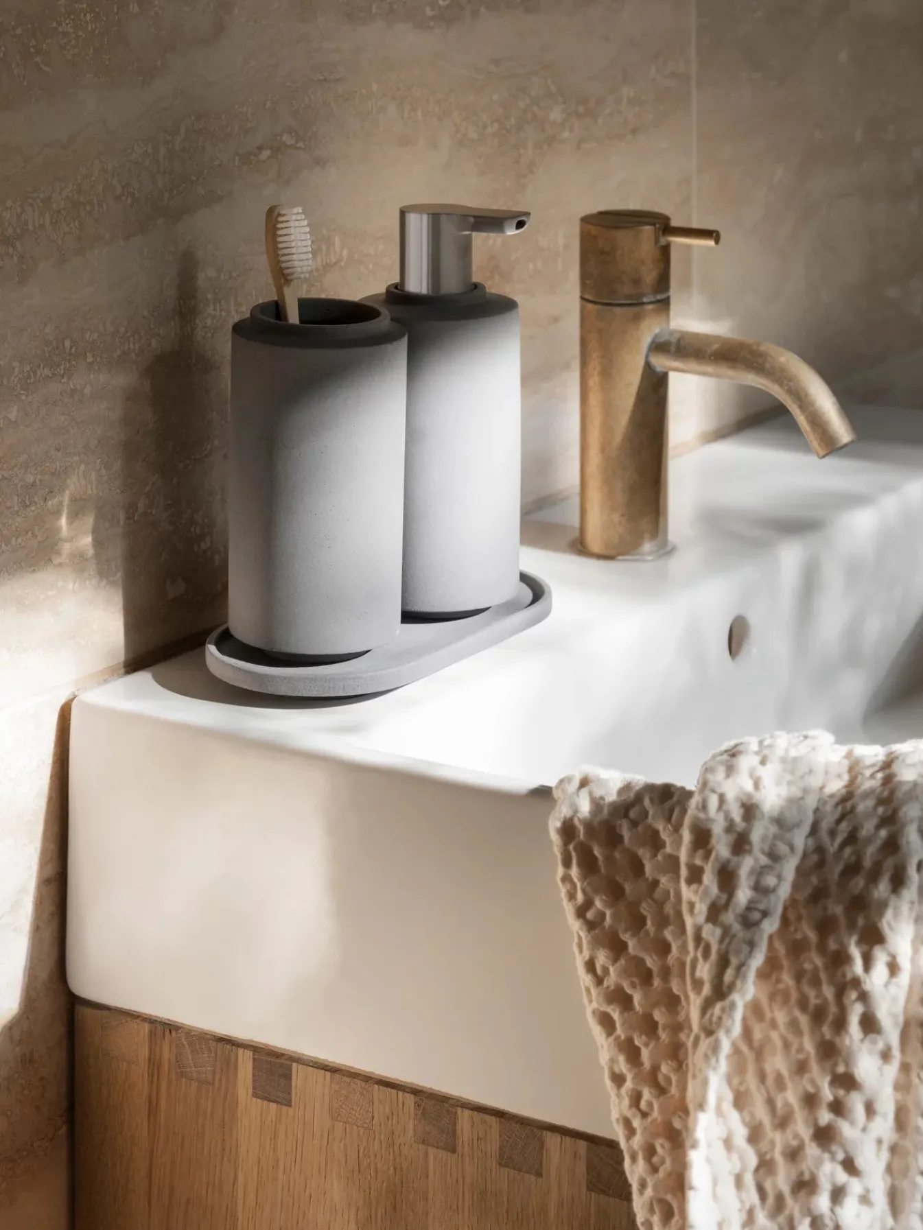 Flash Sale Bath & Living Blomus Guest towel (set / 2) waffle pattern 30x30 cm CARO color (69006) Moonbeam
