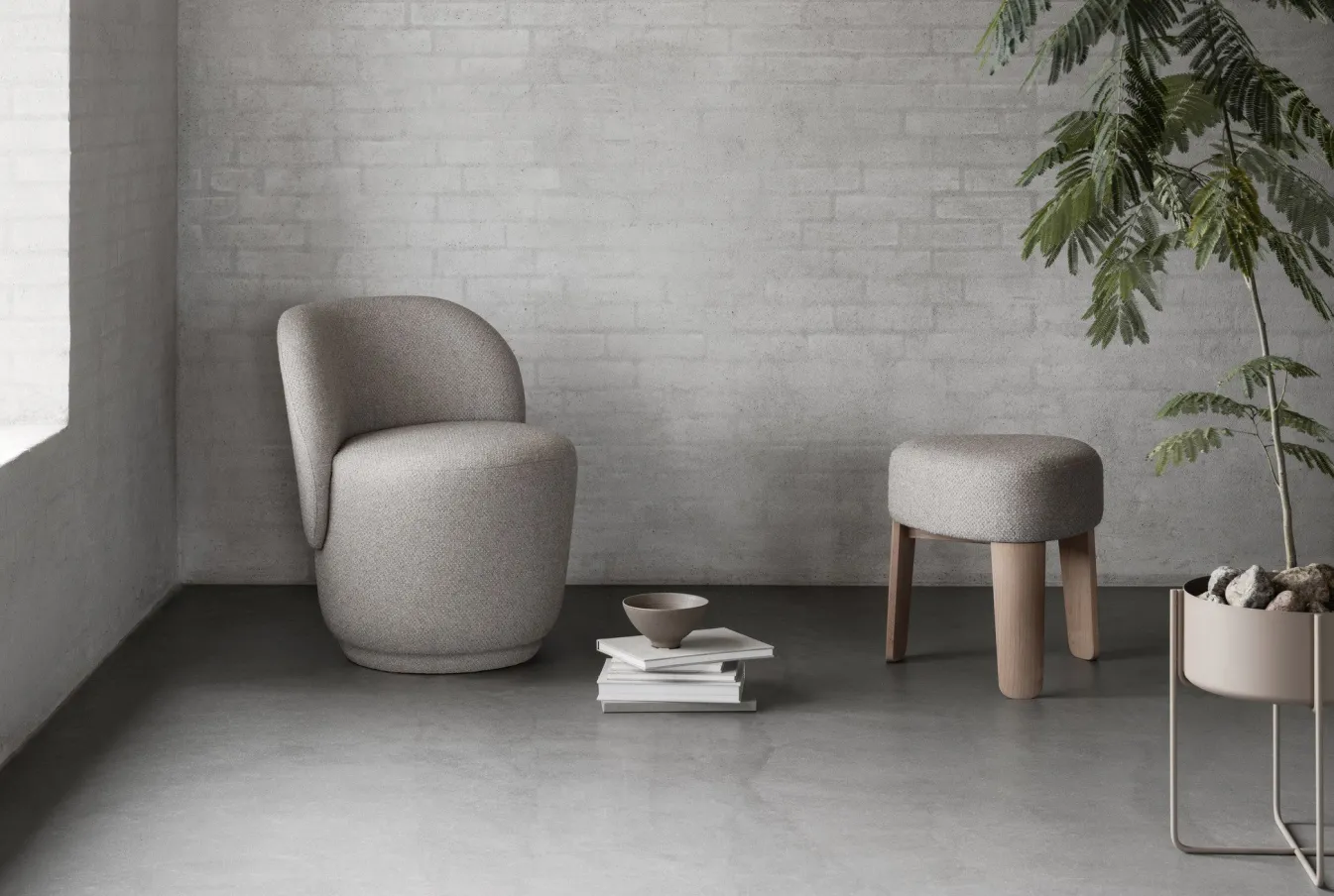 Flash Sale Bath & Living Blomus KUON footstool color (oak) 66992 Taupe