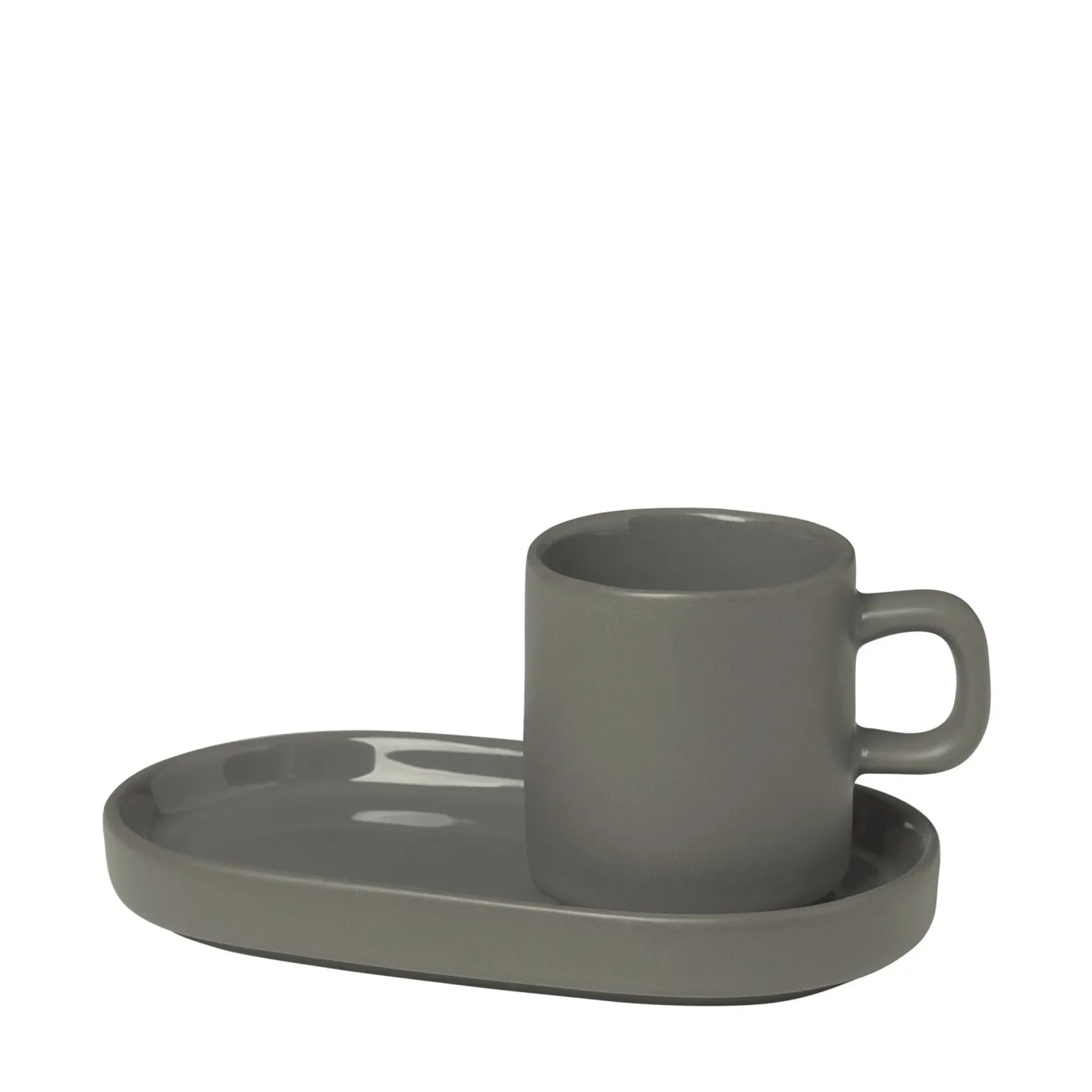 Flash Sale Bath & Living Blomus PILAR 2 espresso cups 50 ml with saucer (63972) Pewter