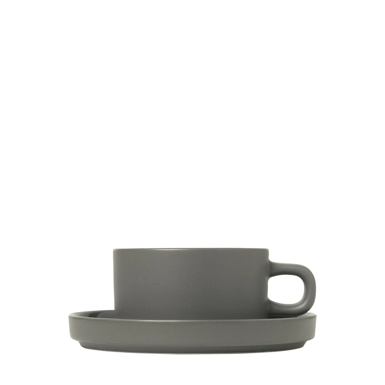 Online Bath & Living Blomus PILAR 2 tea cups 170 ml with saucer color Pewter (63975) Pewter(darkgrey)