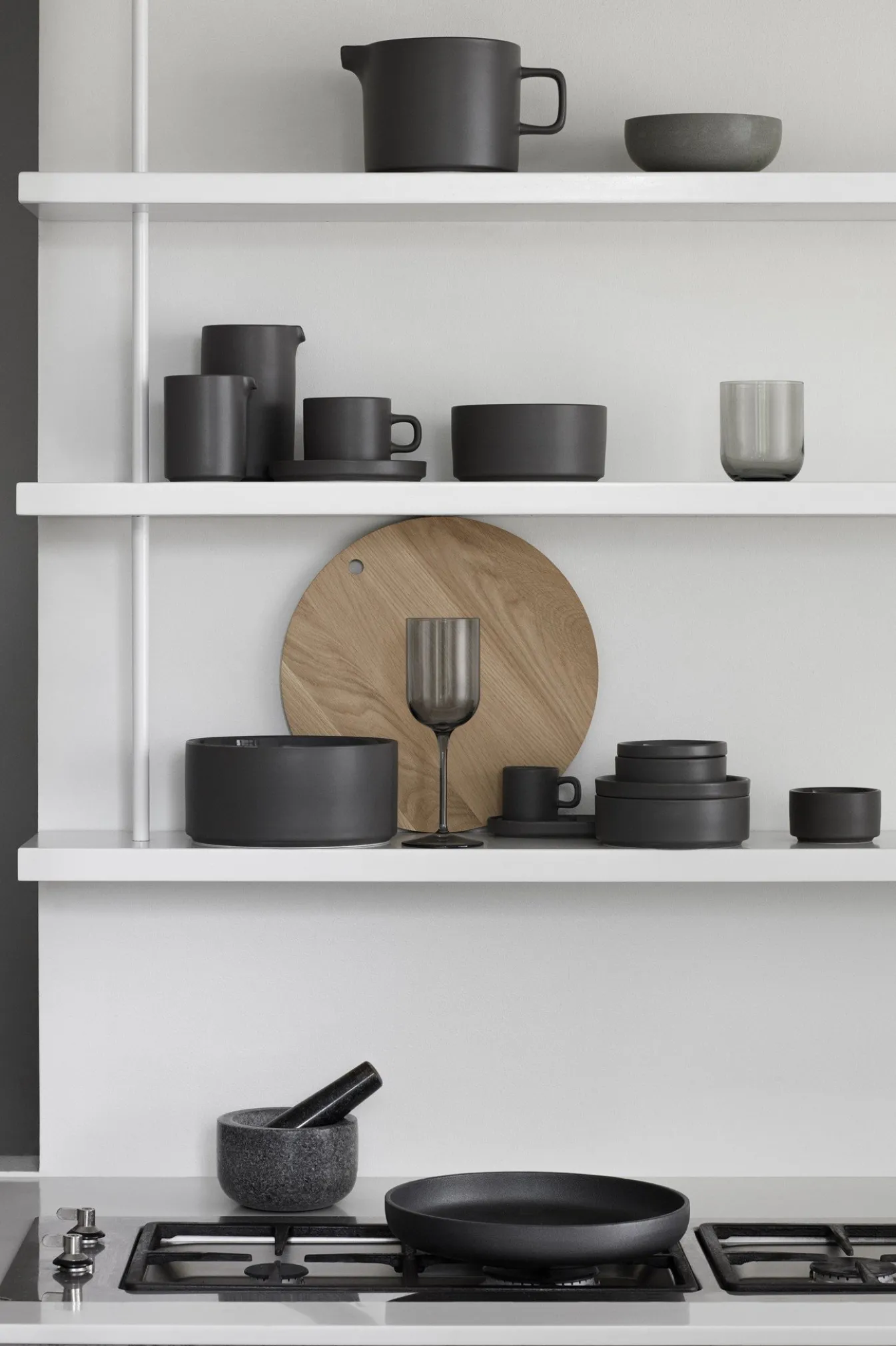 Online Bath & Living Blomus PILAR 2 tea cups 170 ml with saucer color Pewter (63975) Pewter(darkgrey)