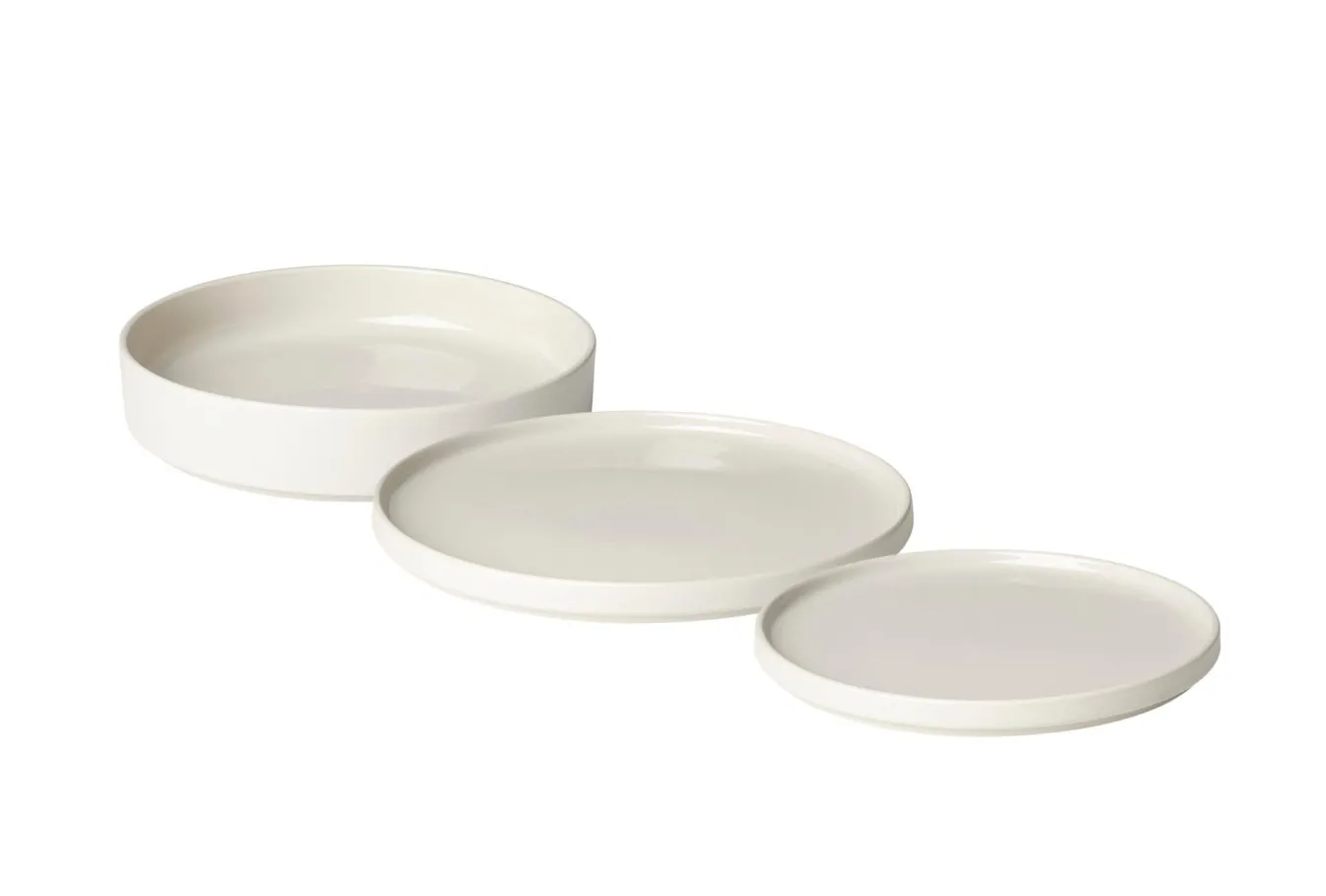 Clearance Bath & Living Blomus PILAR 12-piece tableware set Moonbeam (light stone) - (4x 63693 / 63694 / 63695)