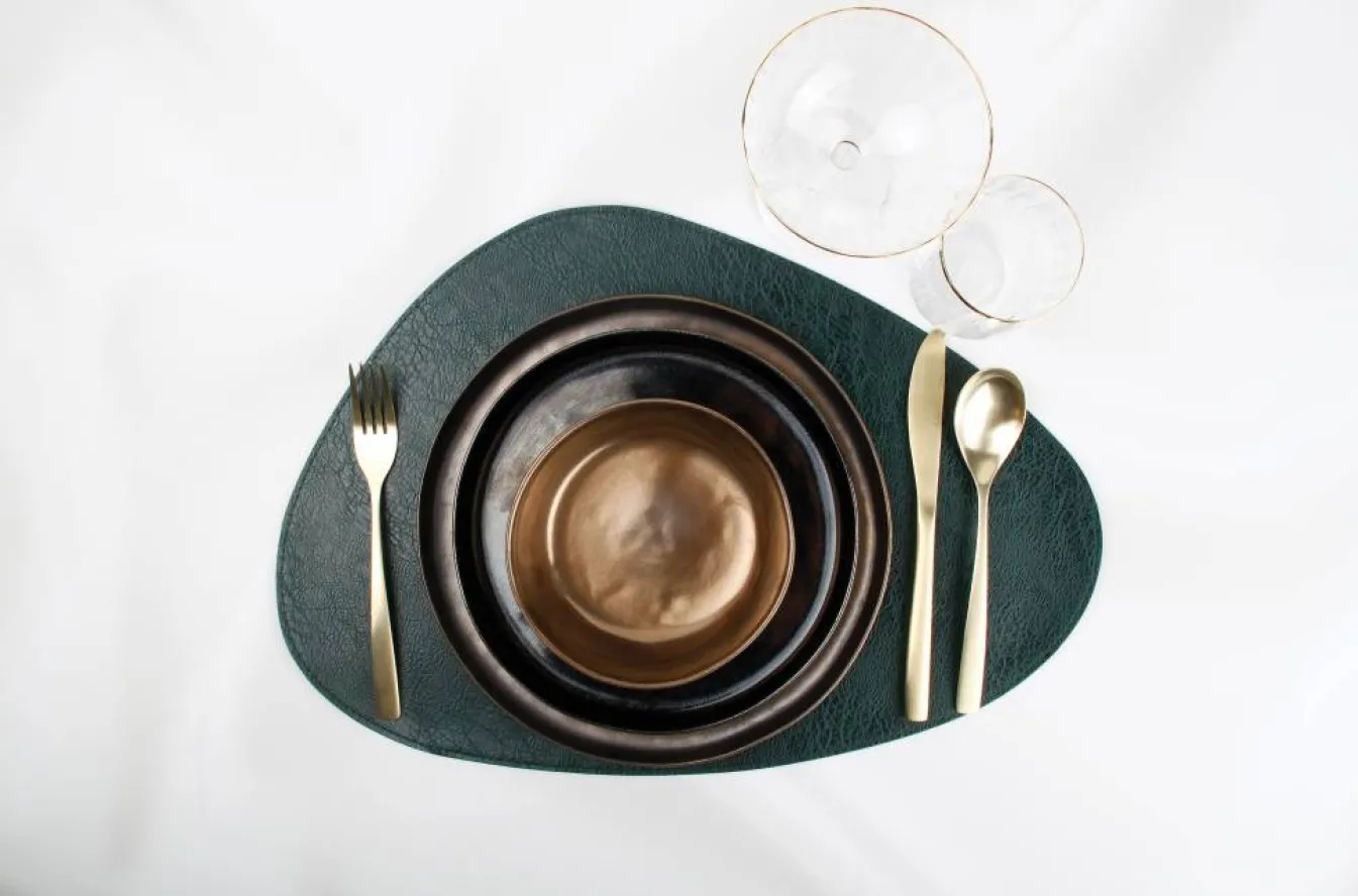 Shop Bath & Living SP Placemat leather look color black (set / 4) 805083