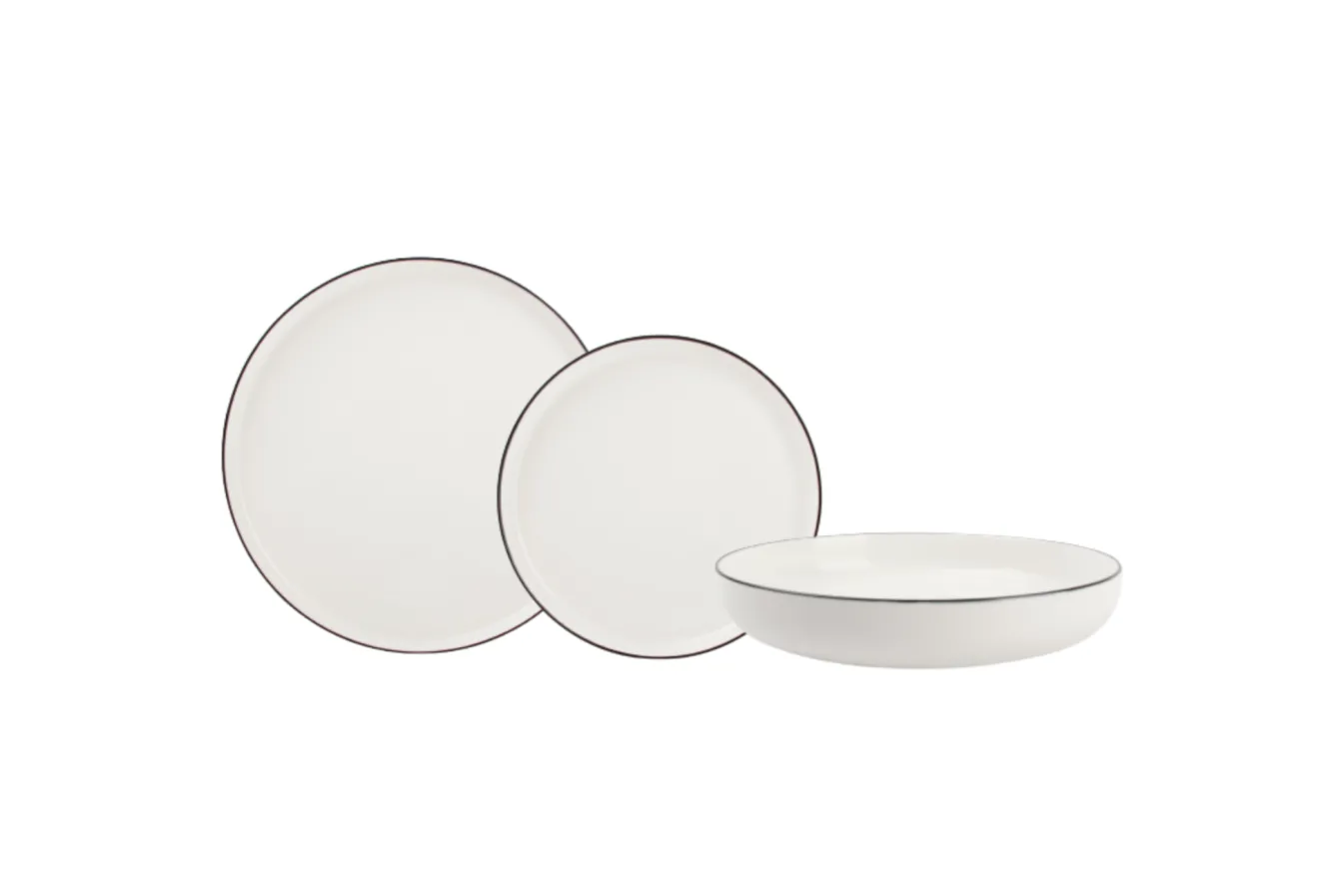 New Bath & Living SP STUDIO BASE 12-piece dinnerware set (starter pack) white