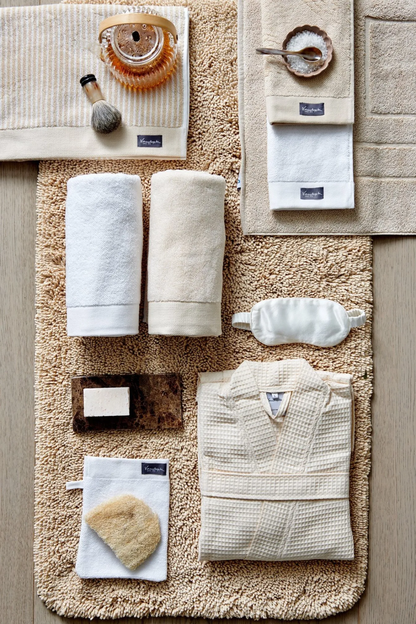 Sale Bath & Living Vandyck Bath towel 70x140 cm HOME Petit Ligne Bleached Sand (BAKC15101) set/3 pieces BleachedSand-207