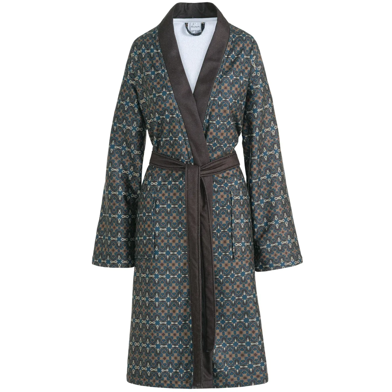 Clearance Bath & Living Vandyck Bathrobe ANDREA color Blue Ink, dark blue