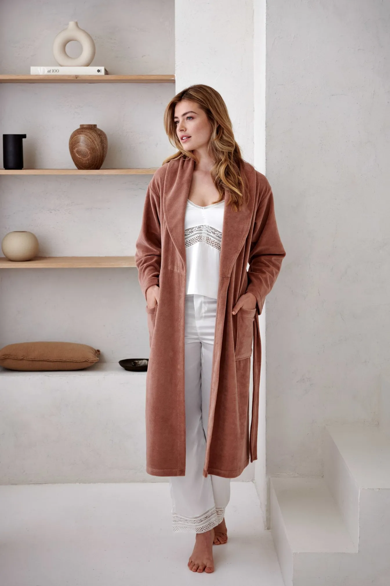 Discount Bath & Living Vandyck Bathrobe GRACE color Fudge (BAGE21203)