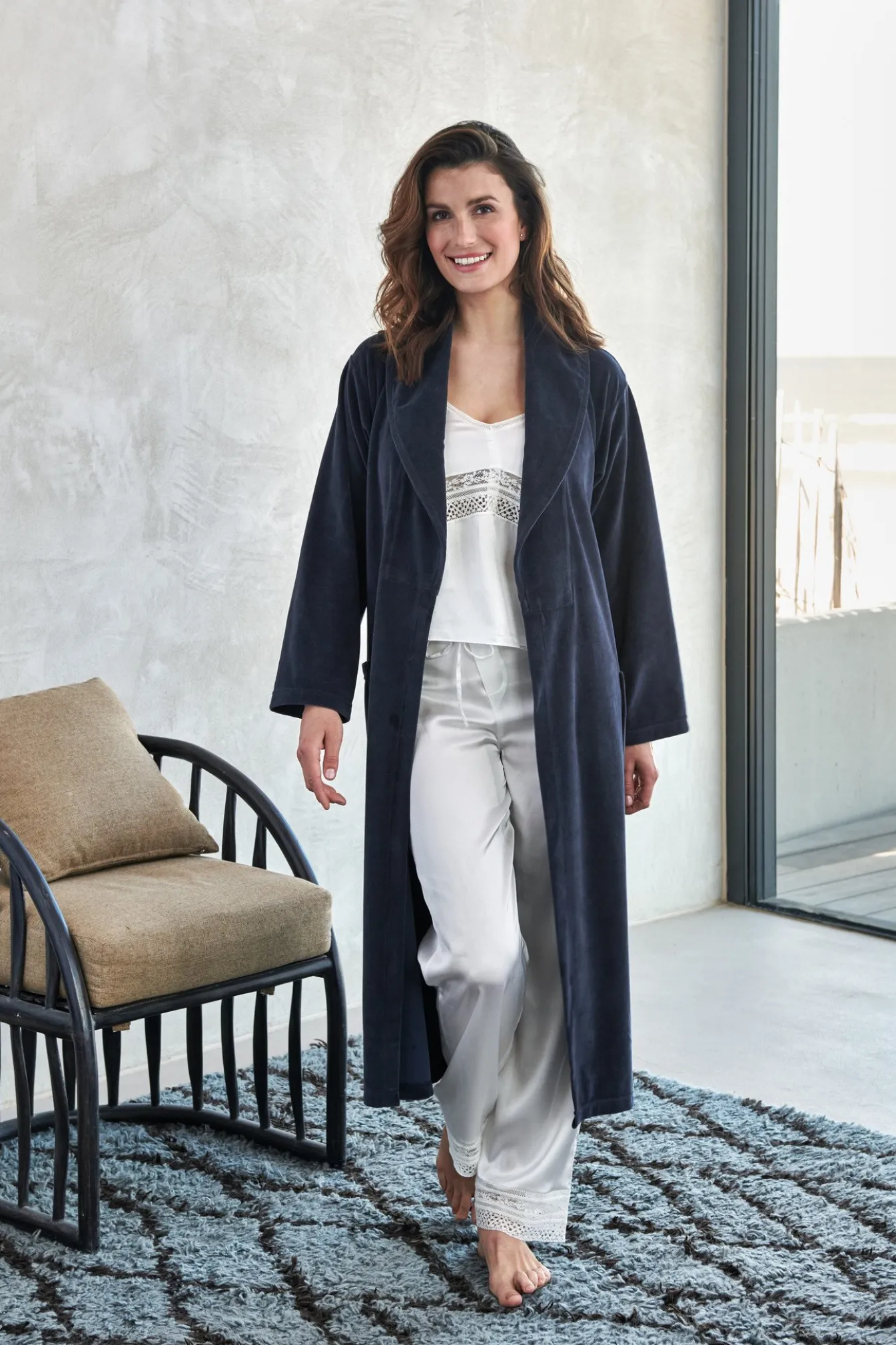 Cheap Bath & Living Vandyck Bathrobe GRACE Dark Navy (BAGE21203)