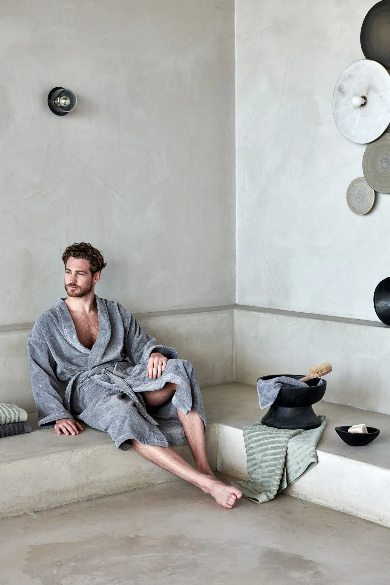 Cheap Bath & Living Vandyck Bathrobe KYOTO Gray-011 (BAEG17201)