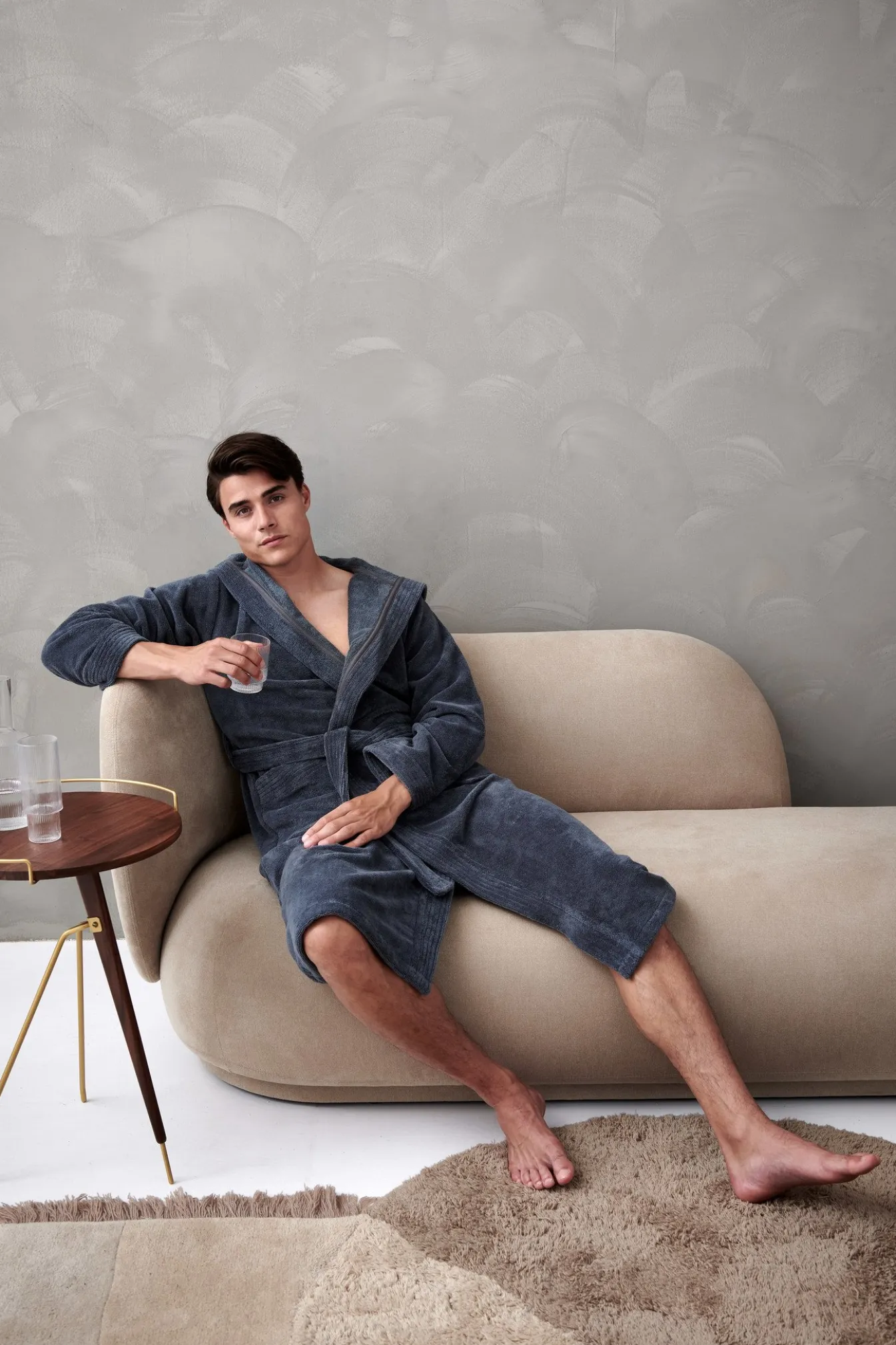 Fashion Bath & Living Vandyck Bathrobe TAYLOR color Oceanview (BAGE22205)
