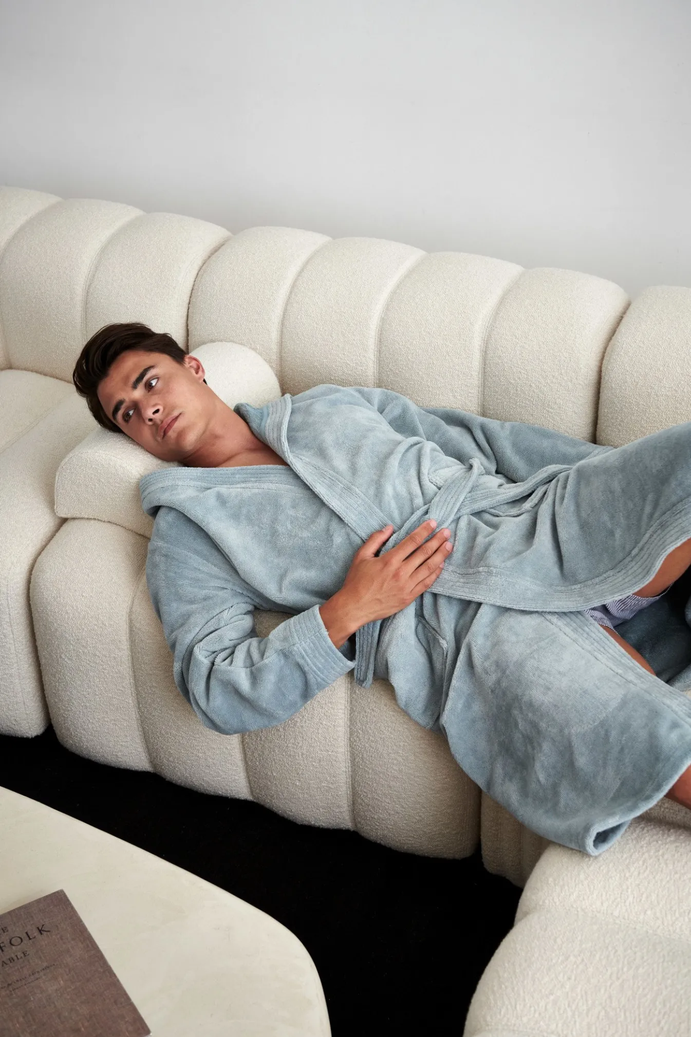 Best Bath & Living Vandyck Bathrobe TAYLOR color Pearl Blue (BAGE22205)