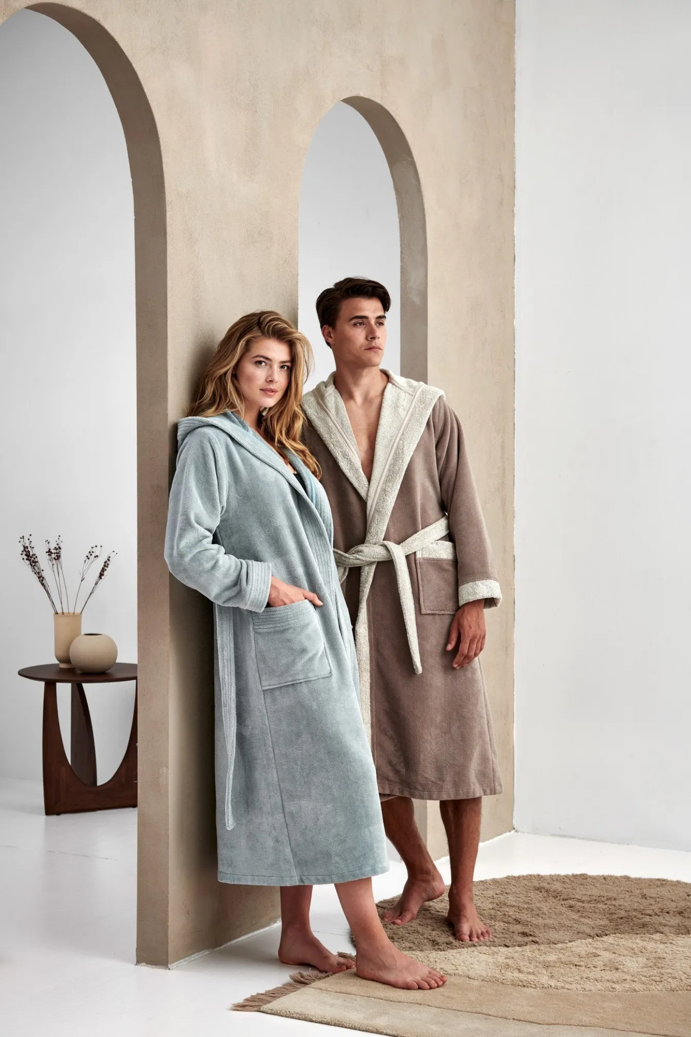 Best Bath & Living Vandyck Bathrobe TAYLOR color Pearl Blue (BAGE22205)