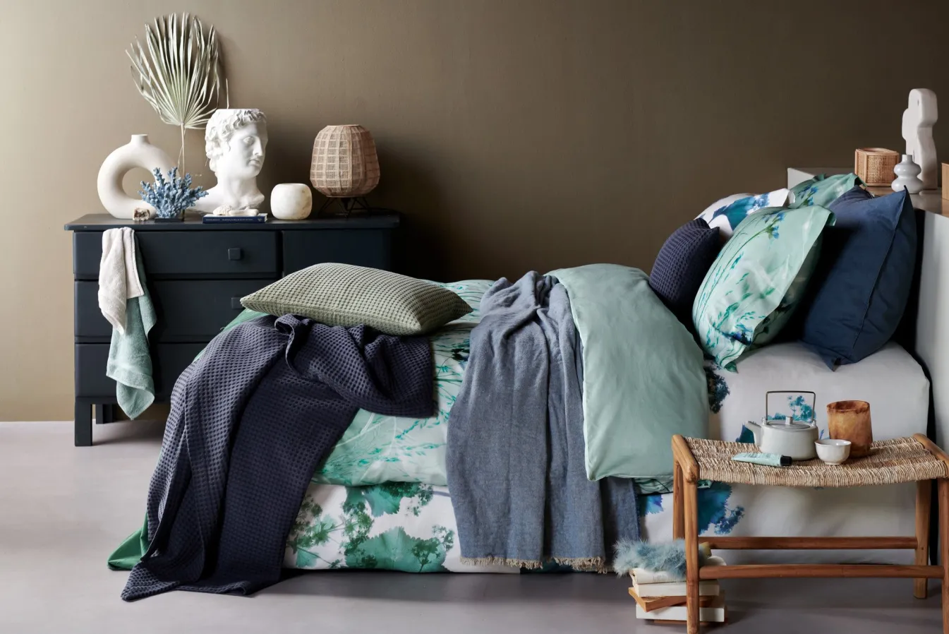 Shop Bath & Living Vandyck Duvet cover BLUE SHADES Storm Blue 200x220 cm (satin) SAL220205