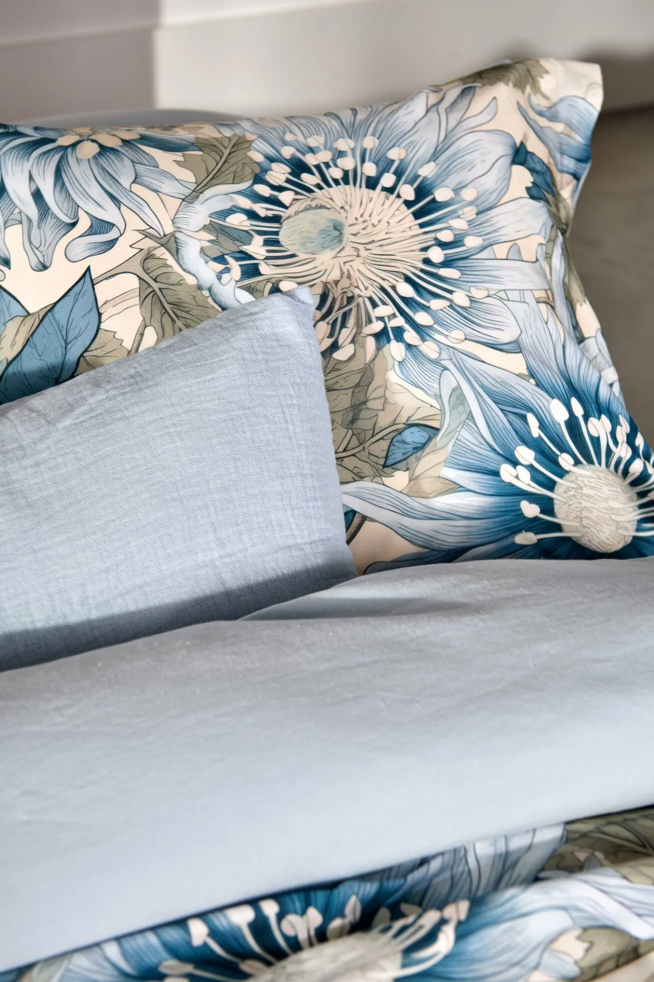 Flash Sale Bath & Living Vandyck Duvet cover BLUE WANDER Pearl Blue 240x220 cm (satin cotton)