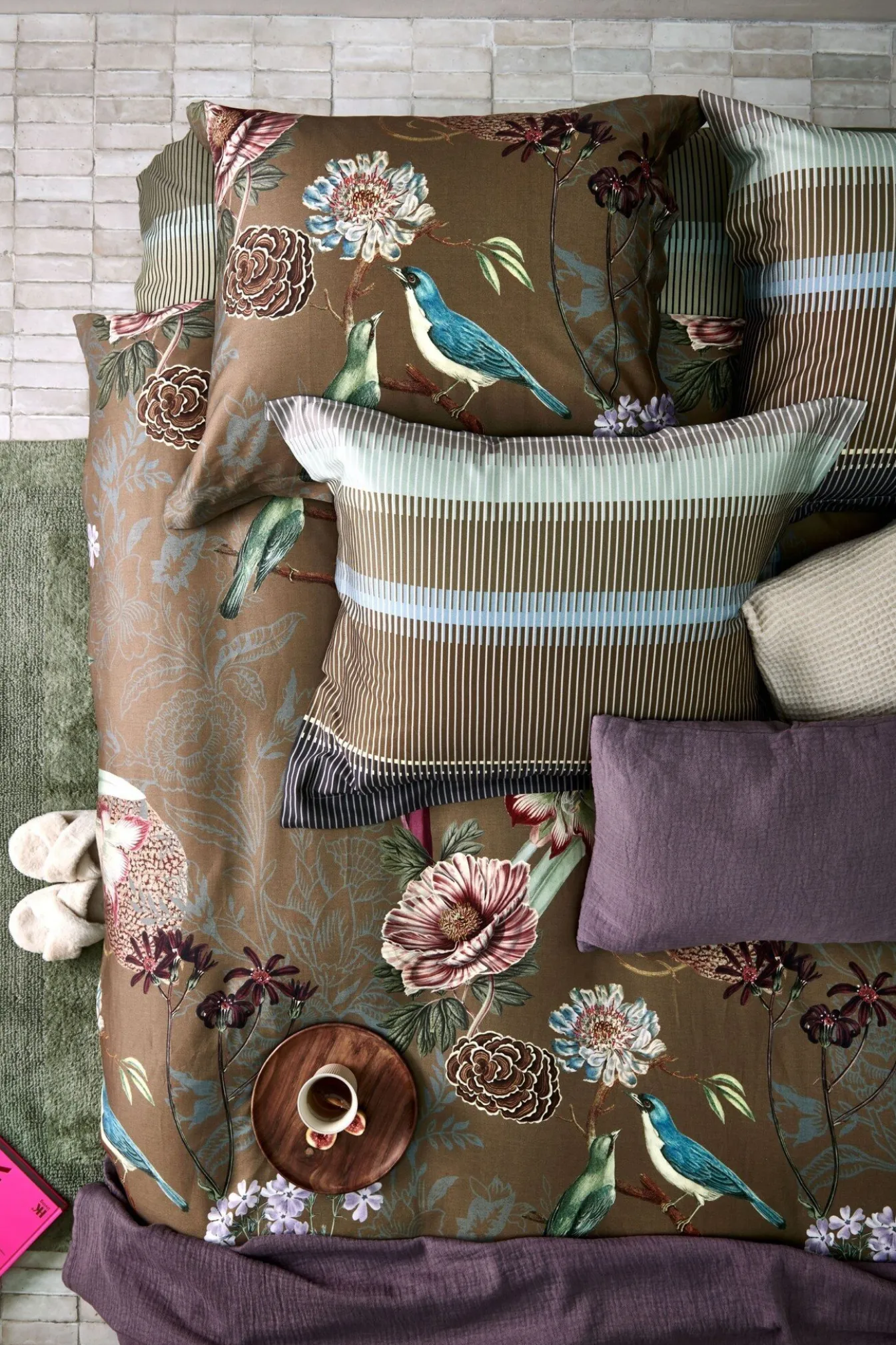 Store Bath & Living Vandyck Duvet cover FLORAL BIRD multi 200x220 cm (satin cotton)