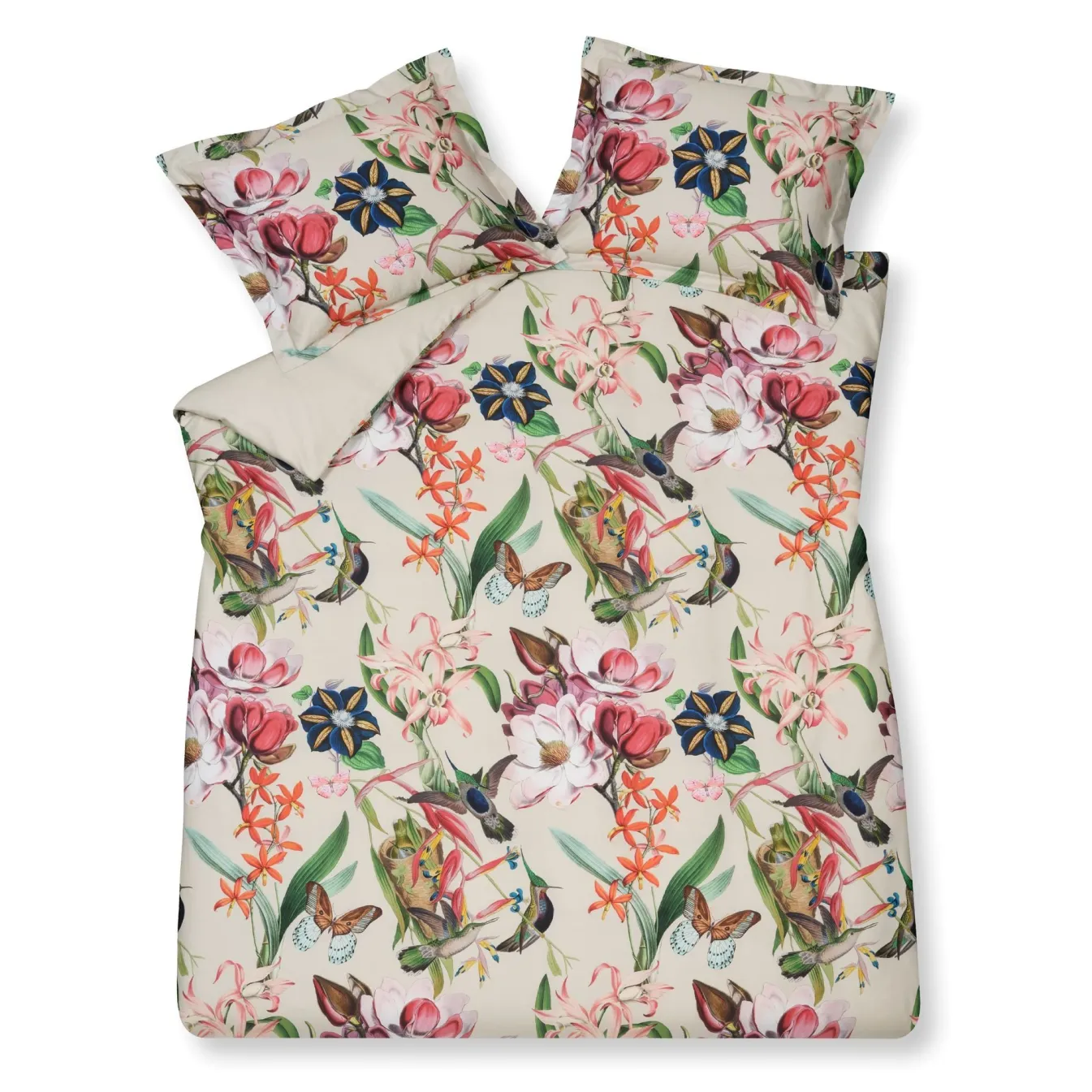 Hot Bath & Living Vandyck Duvet cover FLOWER MIX Cream Tan 240x220 cm (satin cotton)