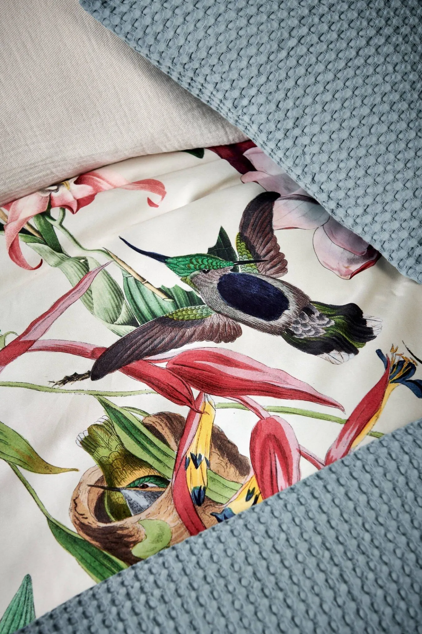 Hot Bath & Living Vandyck Duvet cover FLOWER MIX Cream Tan 240x220 cm (satin cotton)