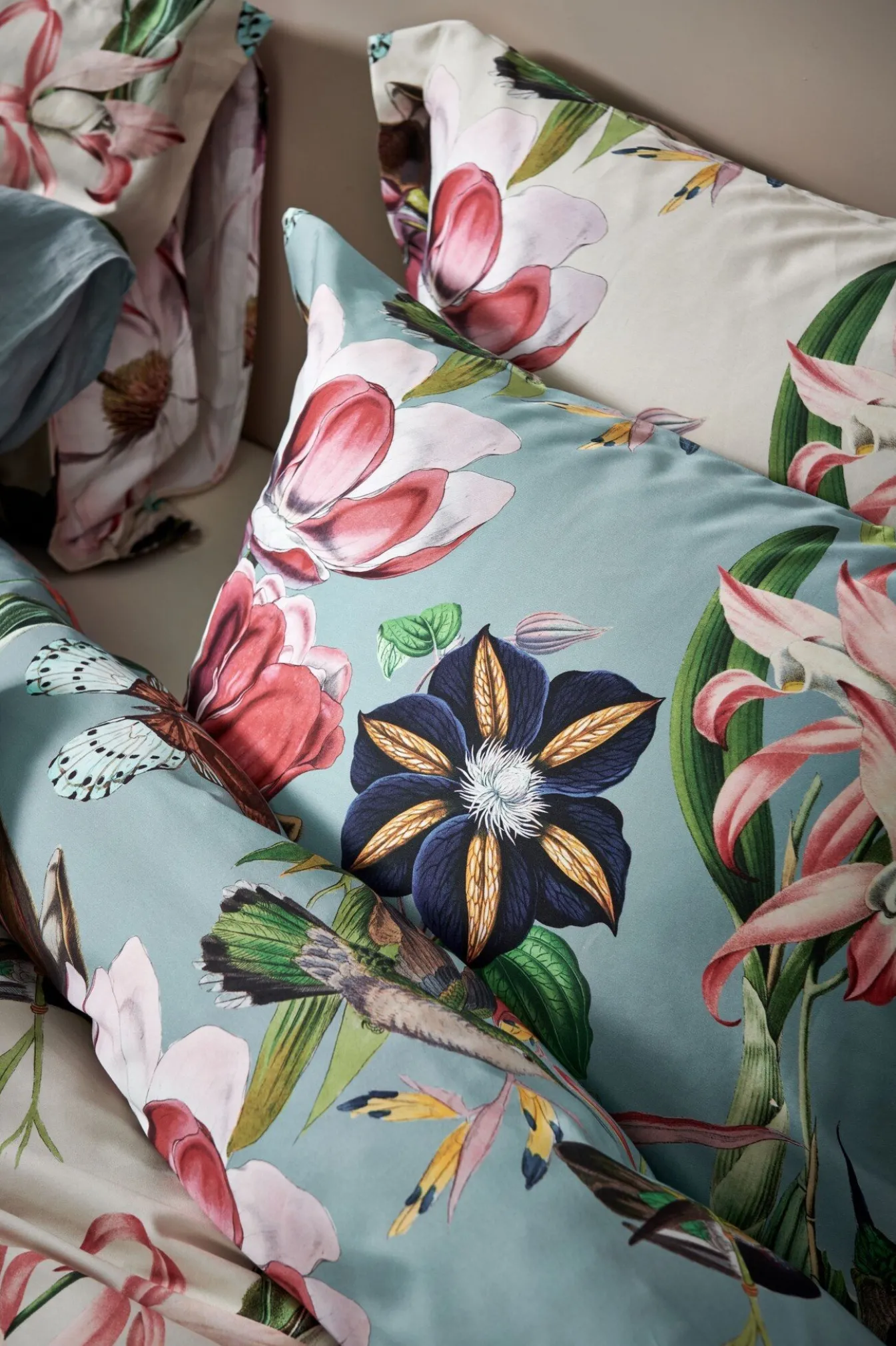 Cheap Bath & Living Vandyck Duvet cover FLOWER MIX Pearl Blue 140x220 cm (satin cotton)