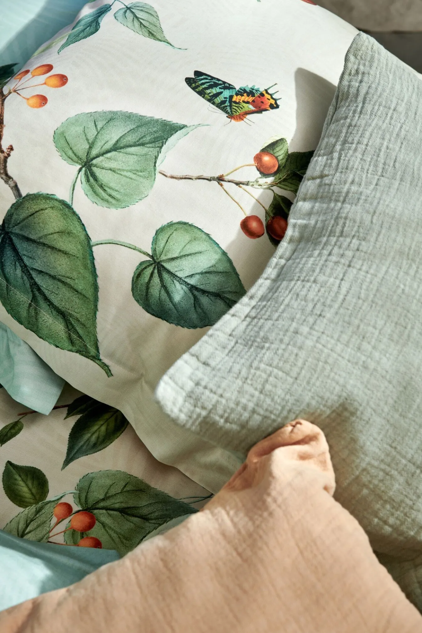 Cheap Bath & Living Vandyck Duvet cover FRUIT GARDEN Cream Tan 200x220 cm (satin cotton)