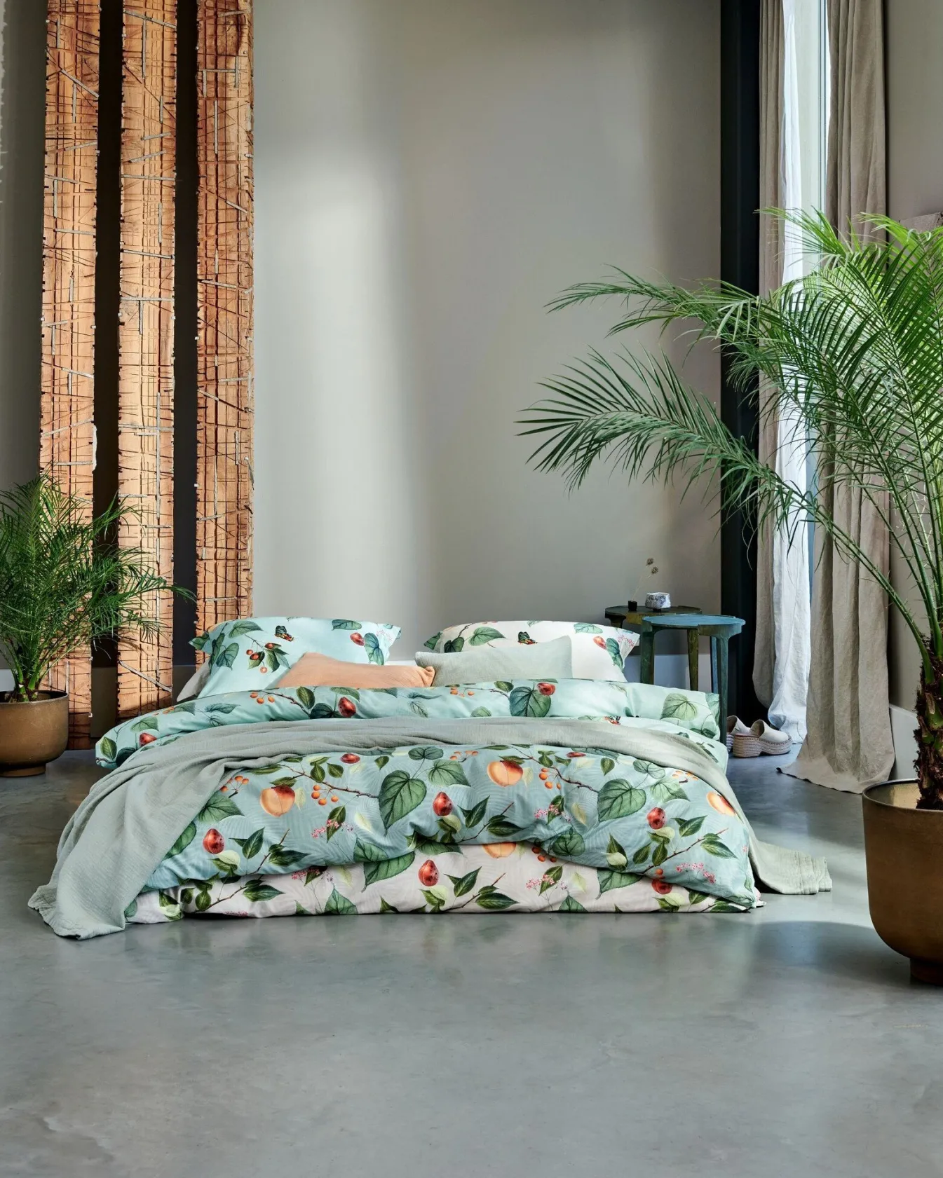 Cheap Bath & Living Vandyck Duvet cover FRUIT GARDEN Cream Tan 200x220 cm (satin cotton)