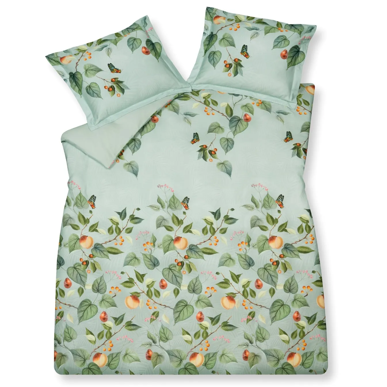 Store Bath & Living Vandyck Duvet cover FRUIT GARDEN Light Green 140x220 cm (satin cotton)