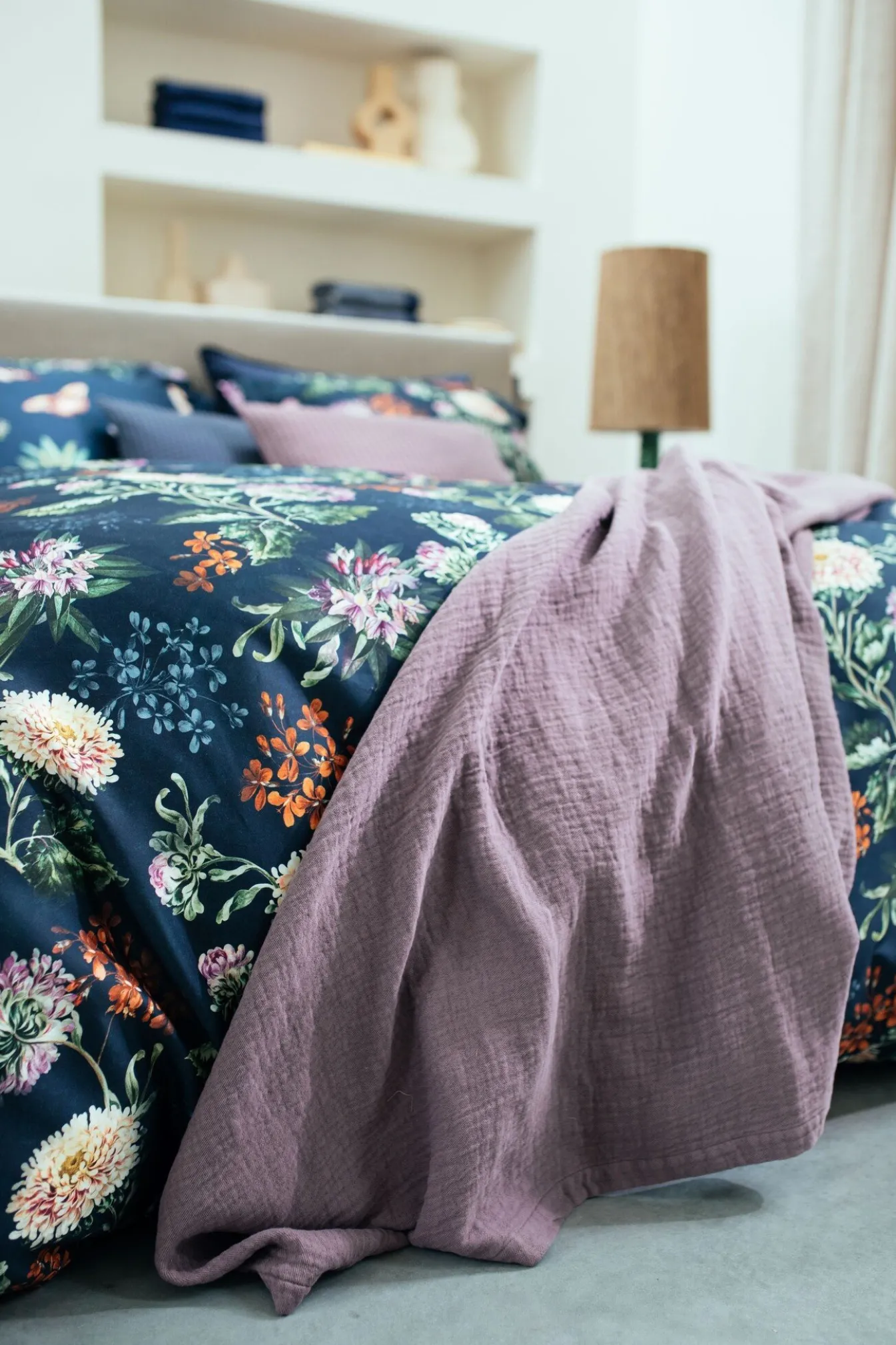 Shop Bath & Living Vandyck Duvet cover HAPPINESS Blue Ink 240x220 cm (satin cotton)